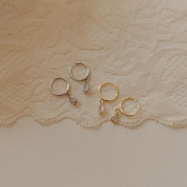 April Raindrop Dangle Hoops - Image 8