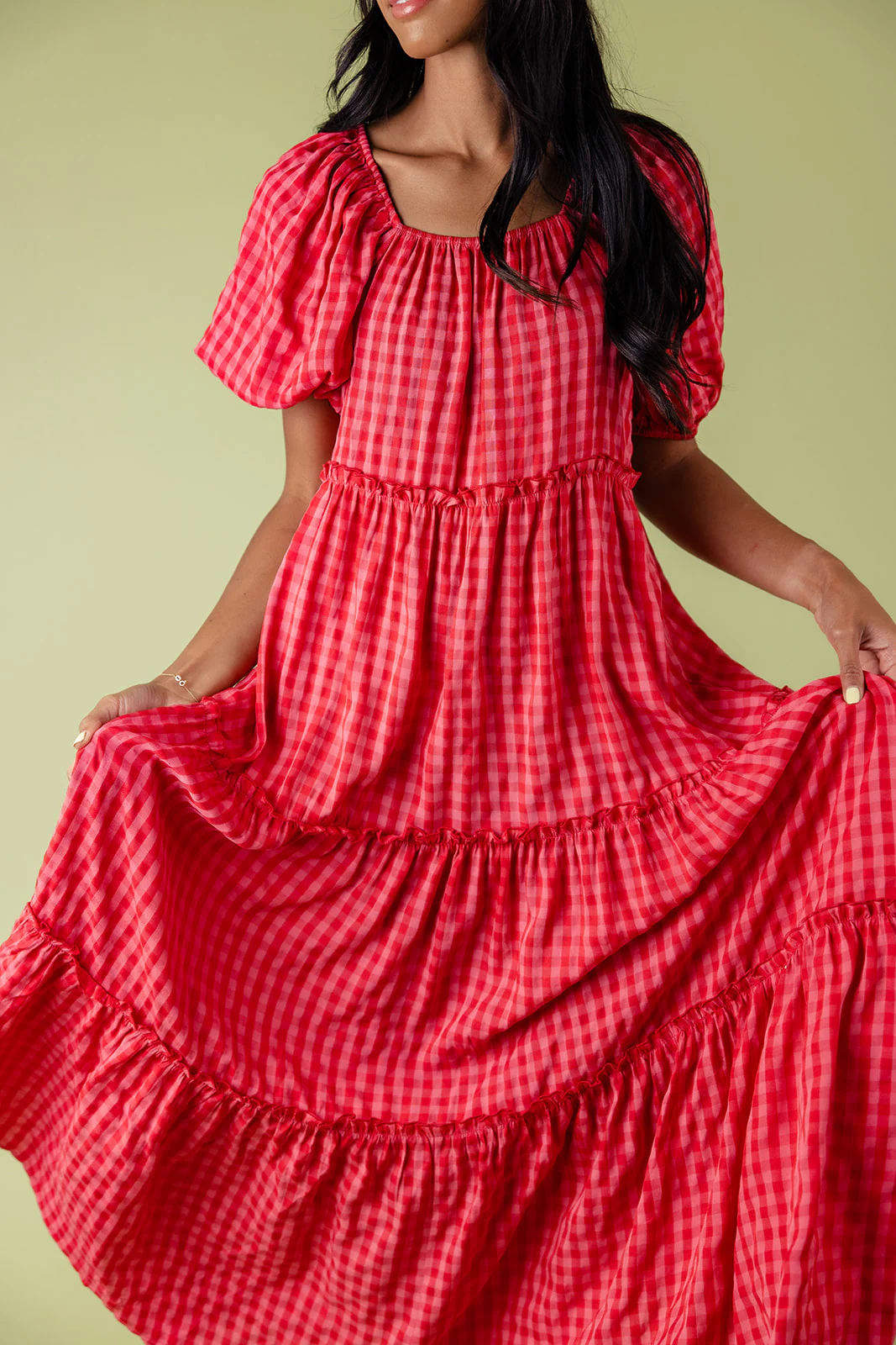 Audie Gingham Tiered Maxi - Image 35