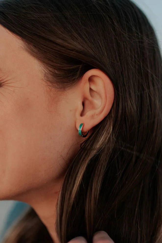 AZ Turquoise Hoops - Image 2