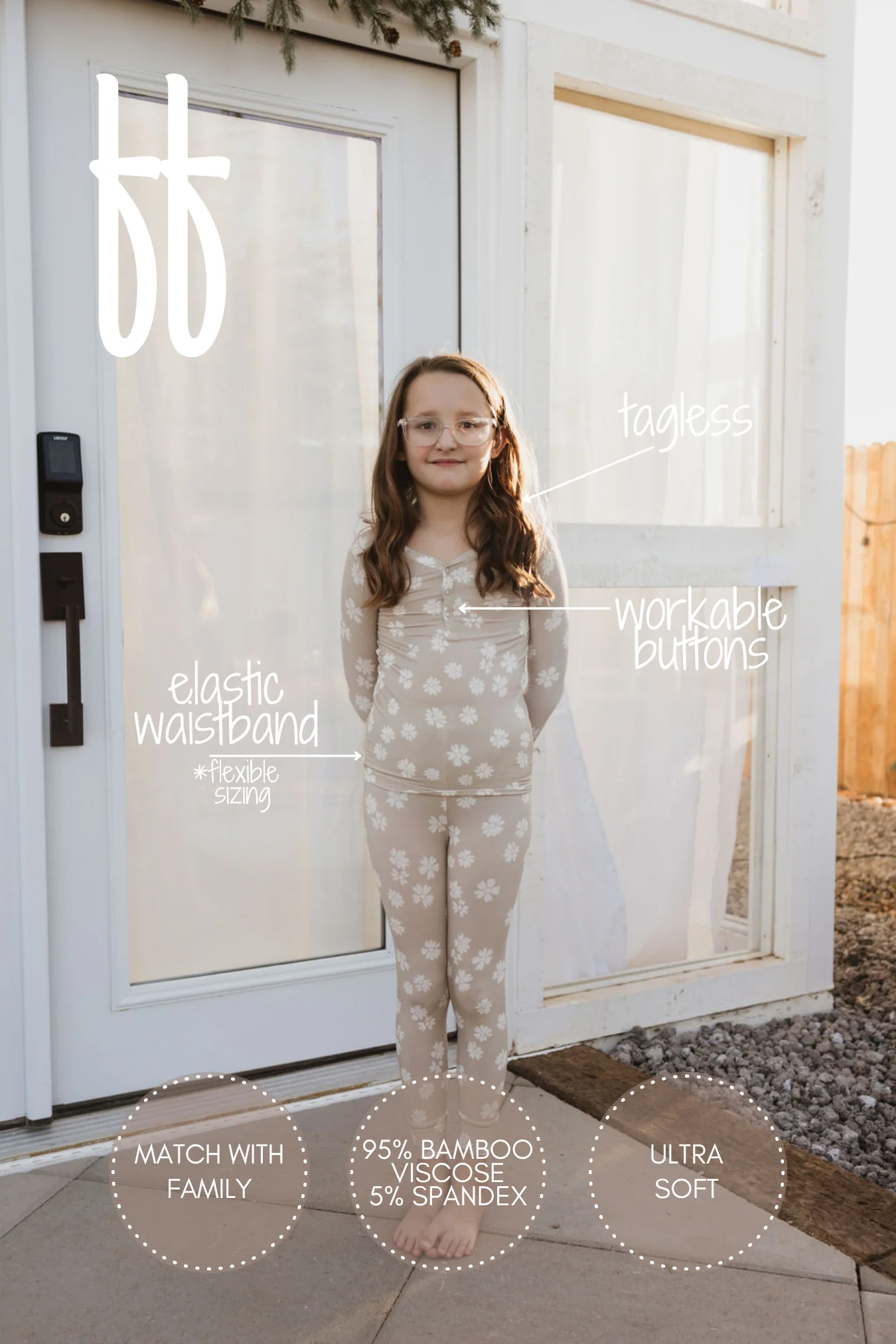 Bamboo Two Piece Pajamas | Lazy Daisy - Image 2