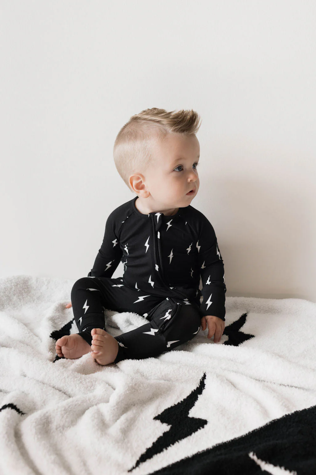 Bamboo Zip Pajamas | Midnight Lightning Bolt - Image 6