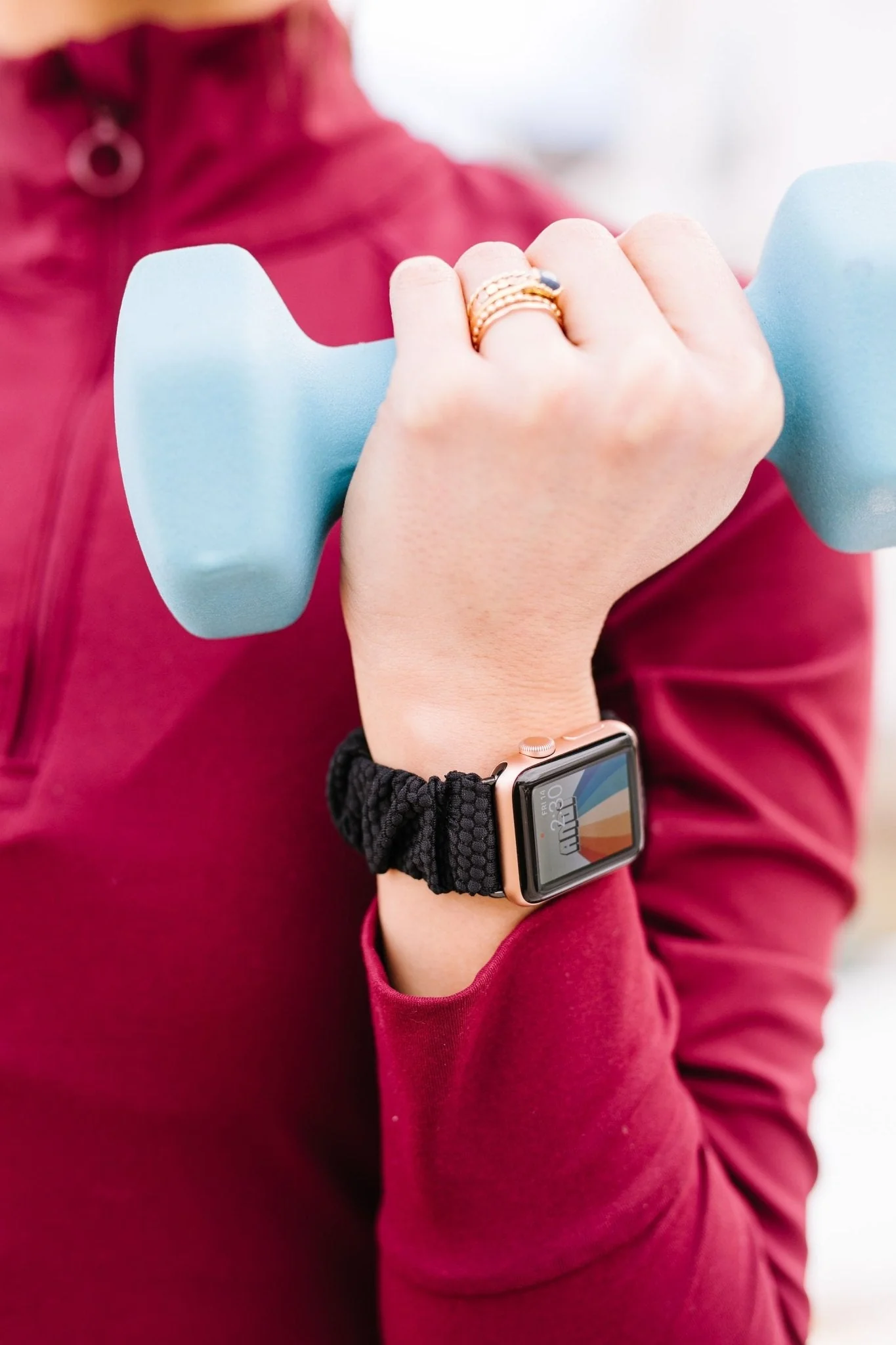 Black Hexagon Athletic Scrunchie Band Compatible with Apple Watch - Image 7