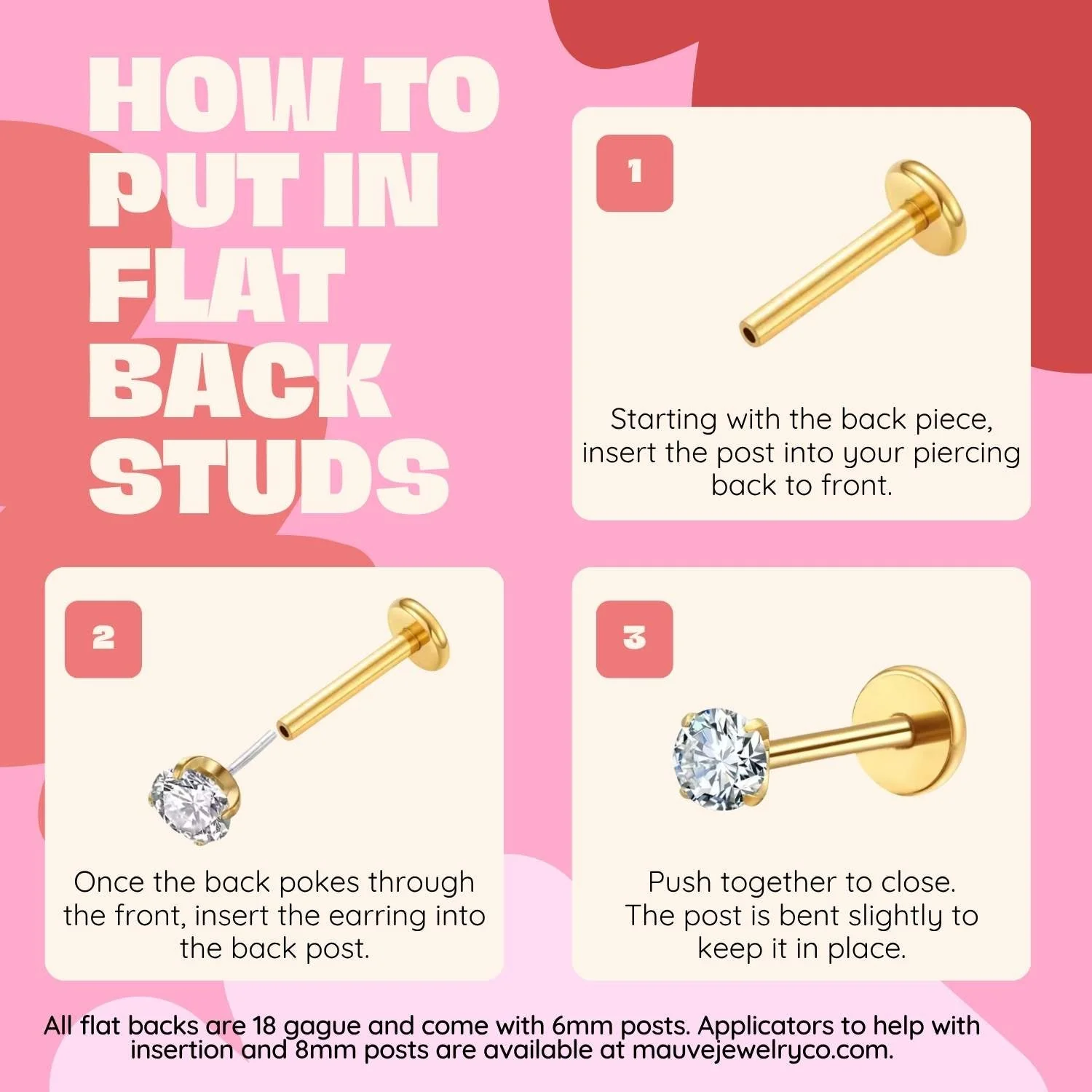 Bow Flat Back Studs - Image 8