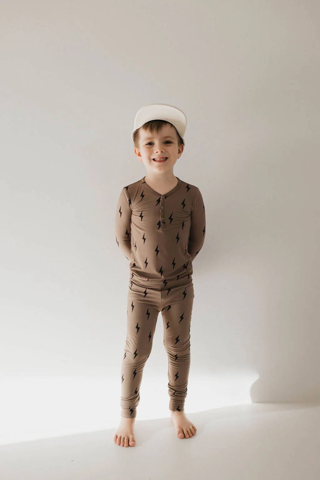 Brown & Black Lightning Bolt | Bamboo Two Piece Pajamas - Image 2