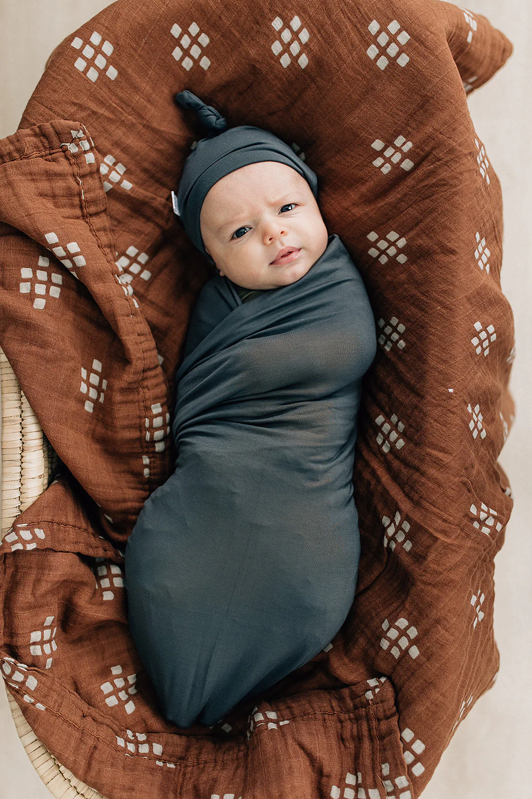 Charcoal Bamboo Stretch Swaddle - Image 4