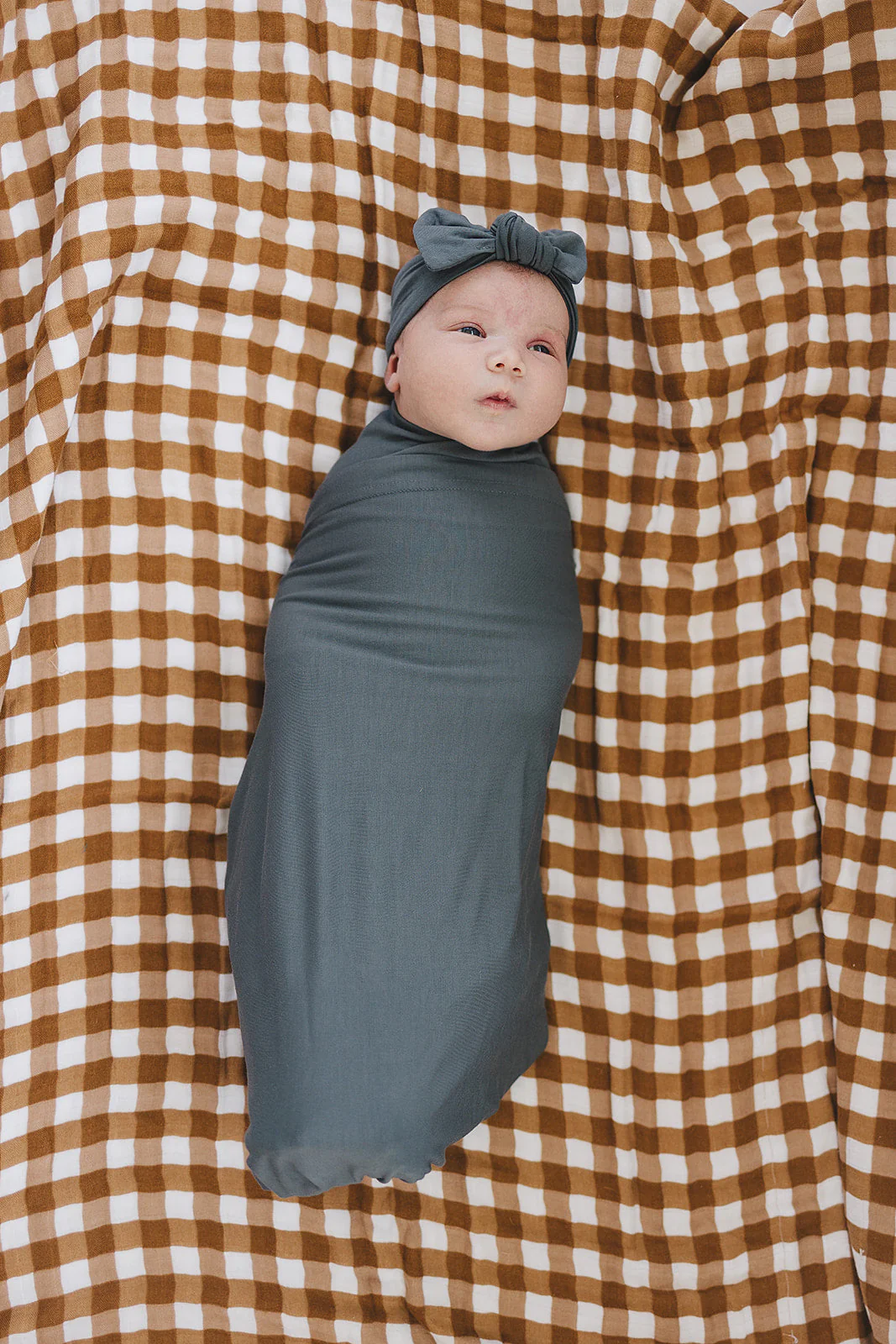 Charcoal Bamboo Stretch Swaddle - Image 5