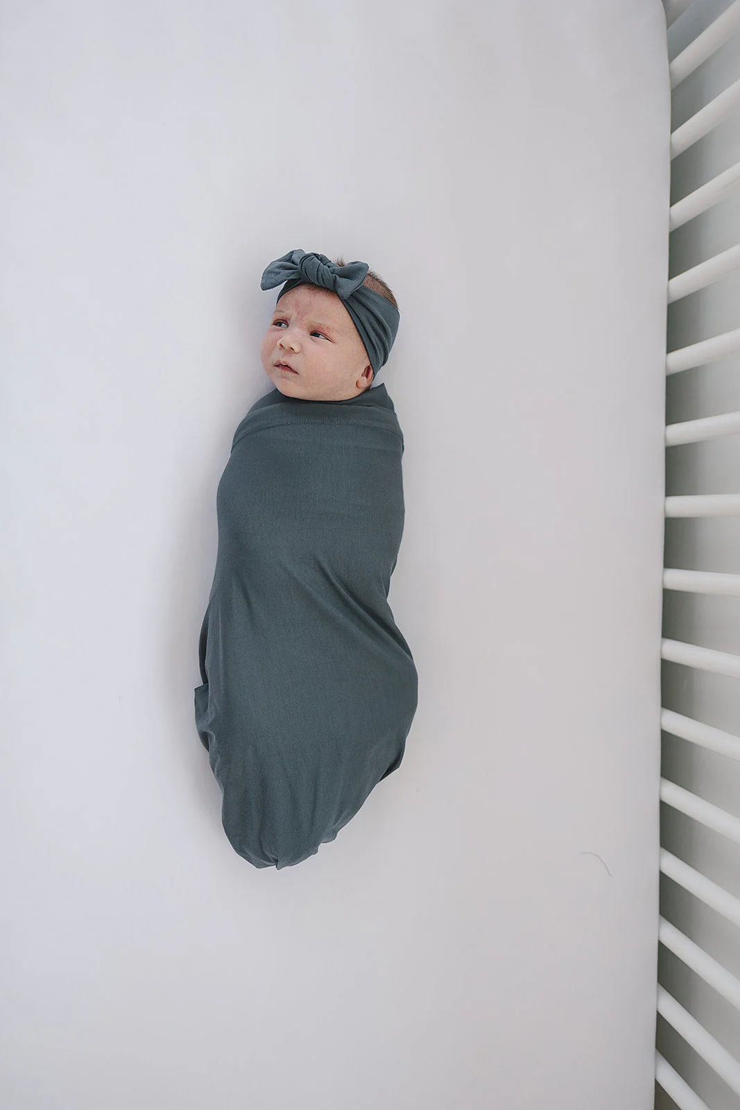 Charcoal Bamboo Stretch Swaddle - Image 6