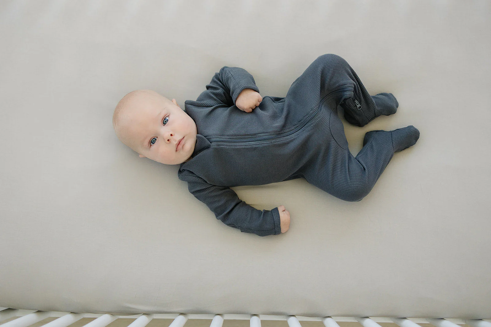 Charcoal Organic Cotton Ribbed Zipper - Image 11