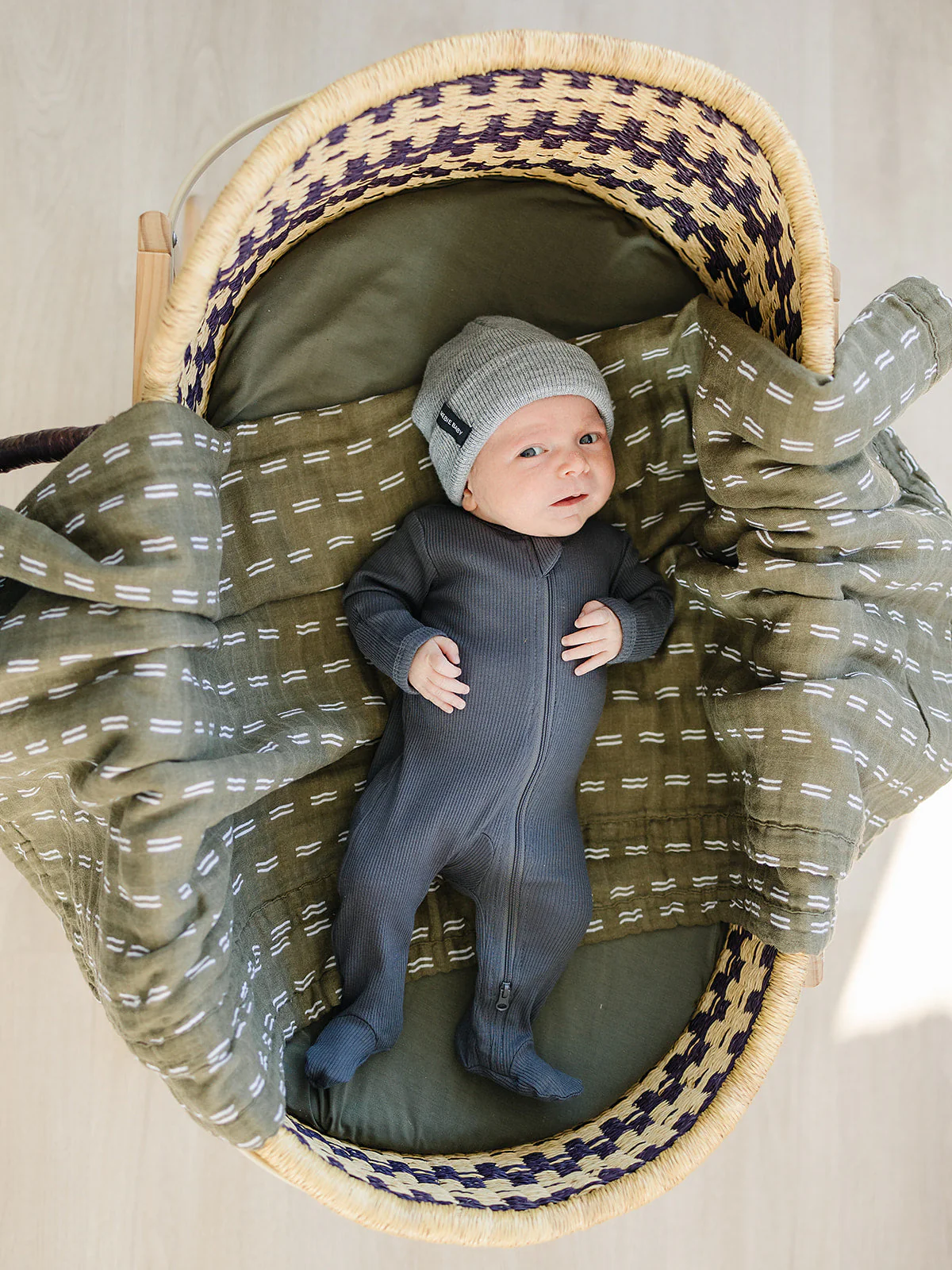 Charcoal Organic Cotton Ribbed Zipper - Image 3
