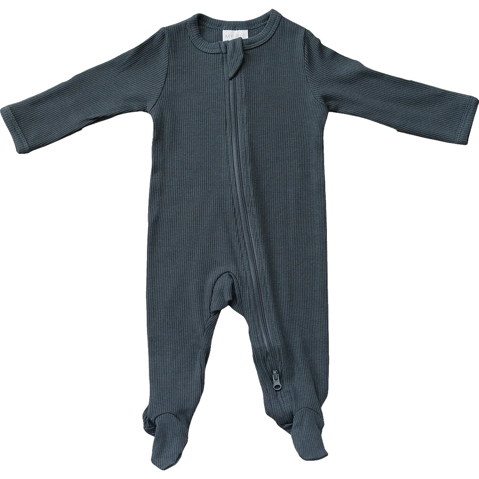Charcoal Organic Cotton Ribbed Zipper - Image 6