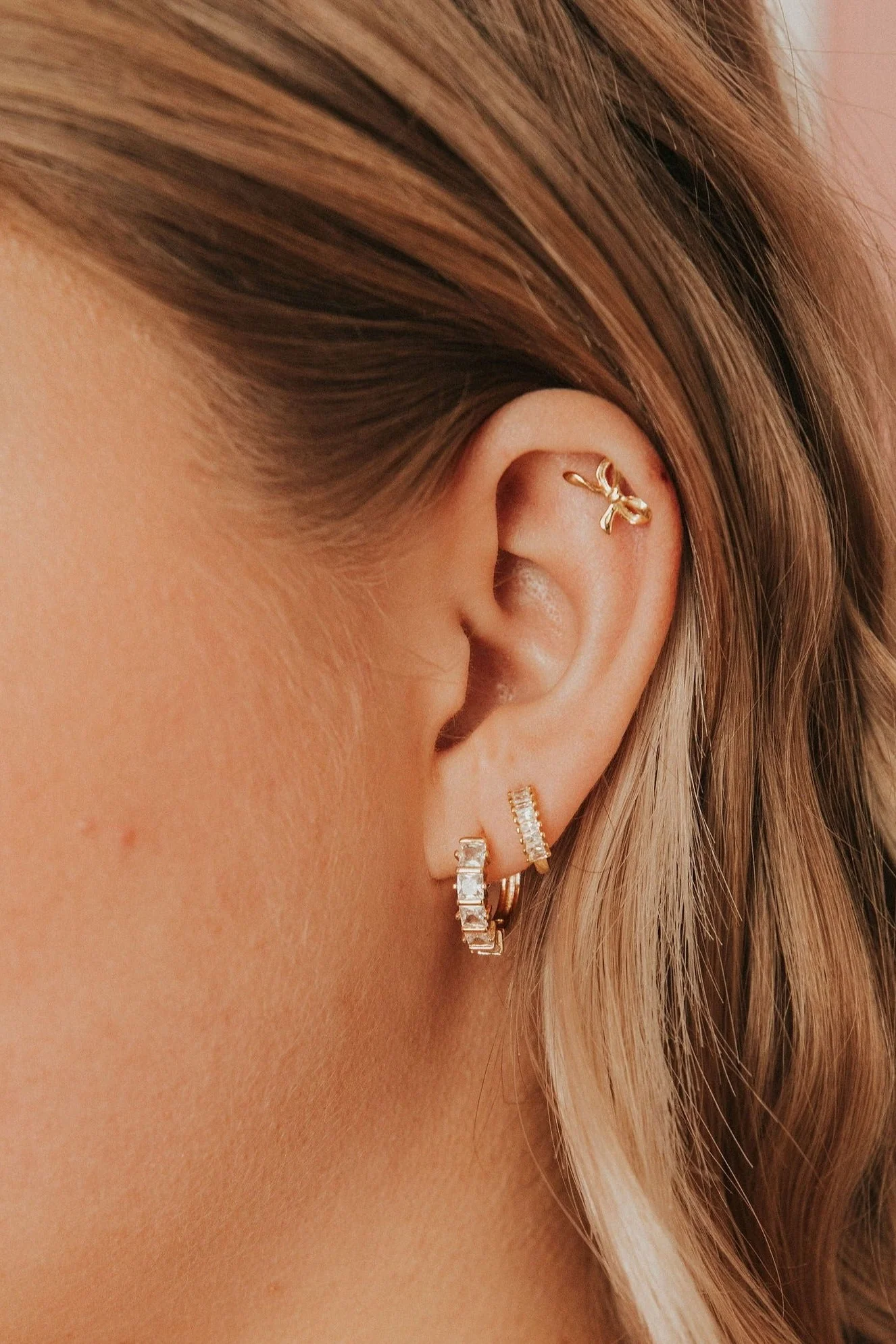 Charlotte Diamond Gold Filled Hoops - Image 3
