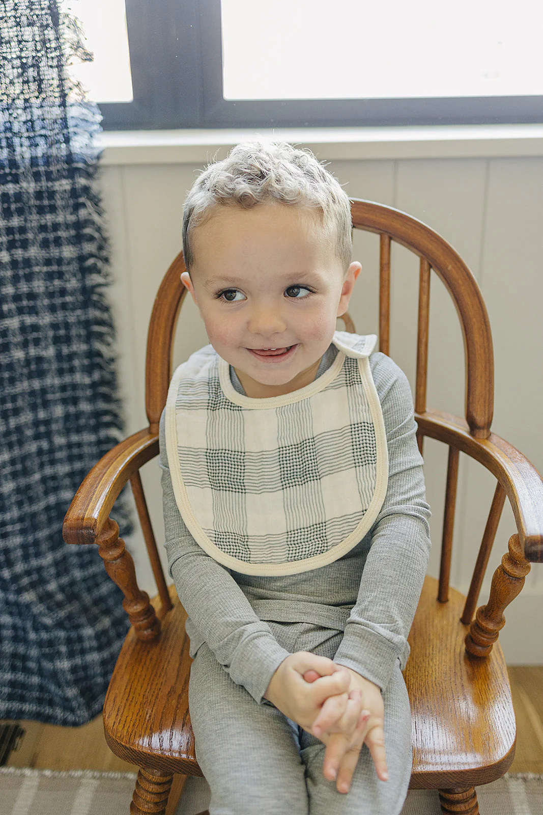 Coastal Plaid Classic Muslin Bib - Image 5