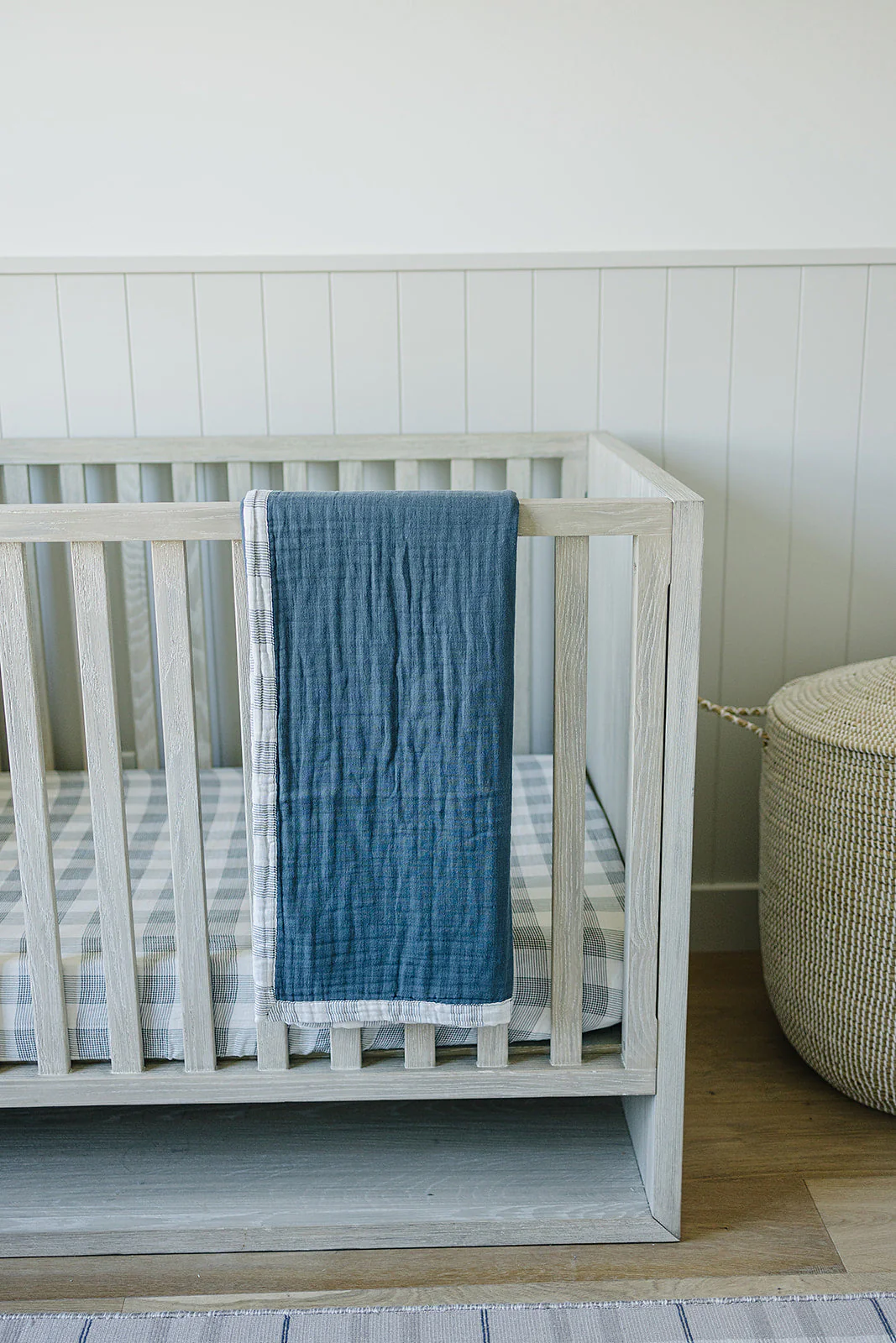 Coastal Plaid + Navy Muslin Quilt - Image 5