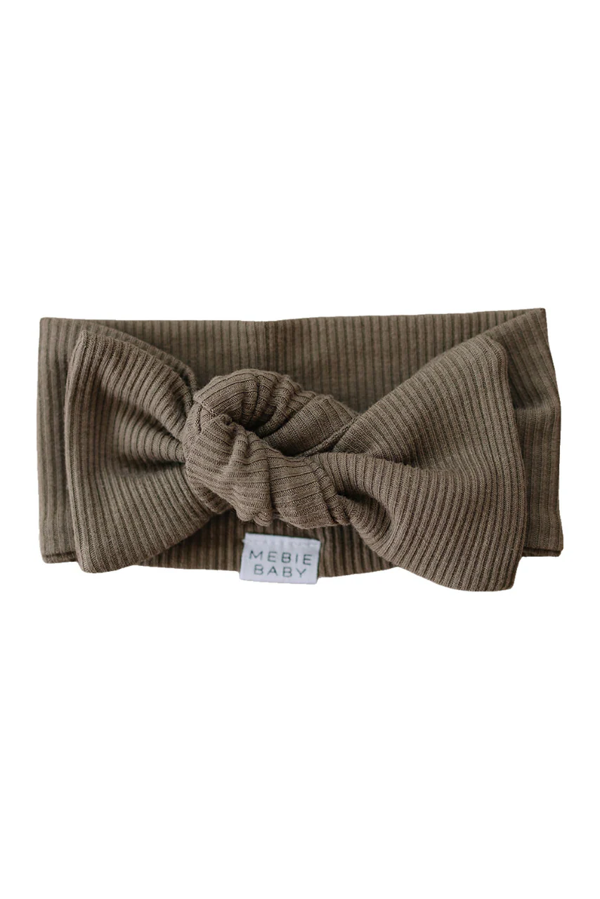 Cocoa Organic Cotton Ribbed Head Wrap - Image 2