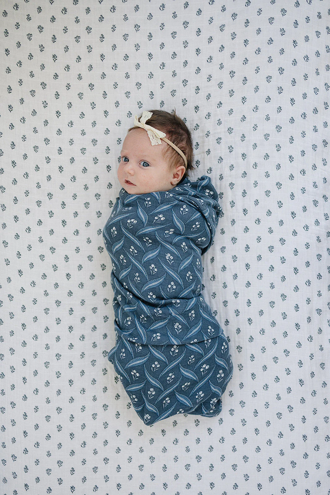 Cream Berry Muslin Crib Sheet - Image 2