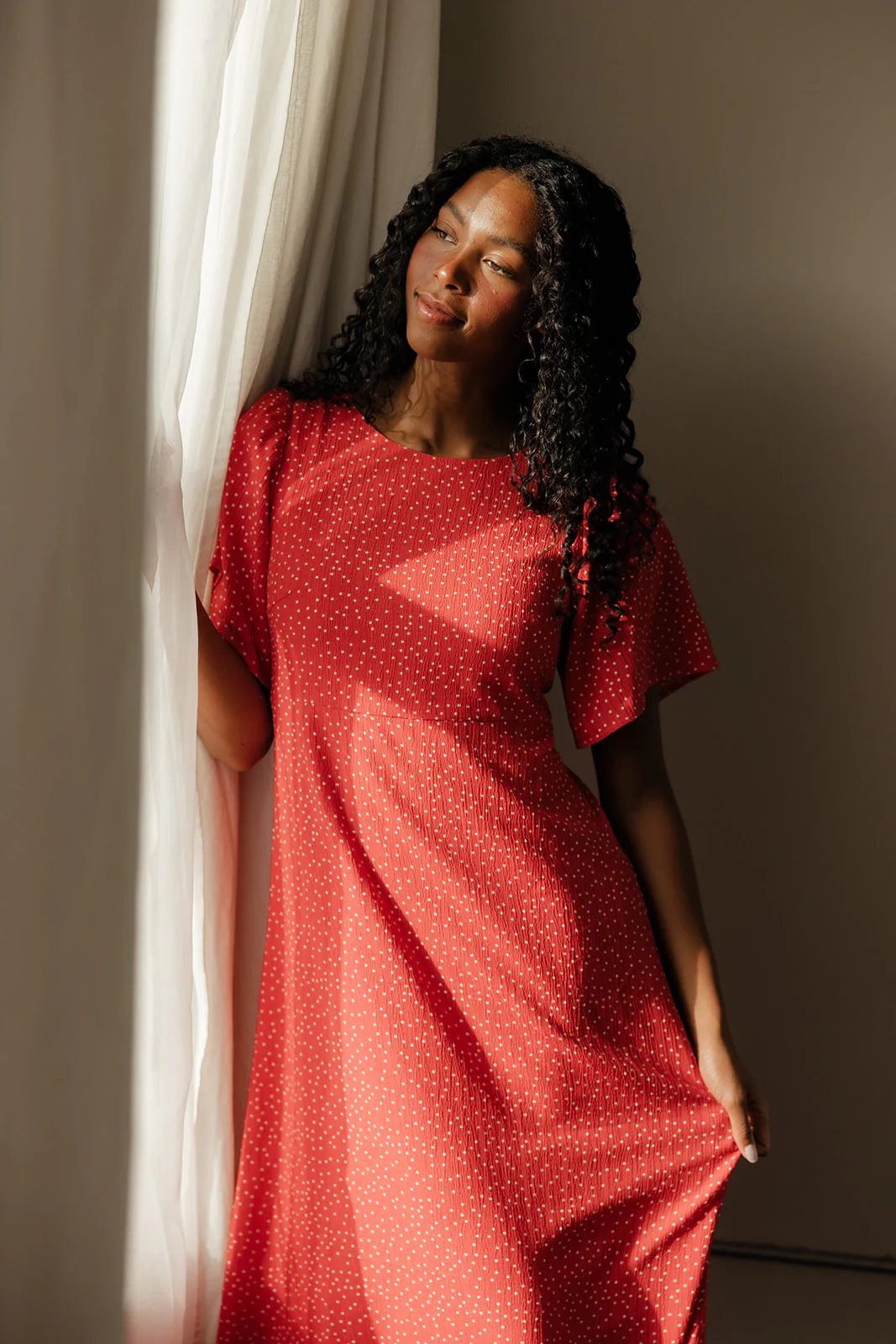 Crimson Hour Midi Dress - Image 7