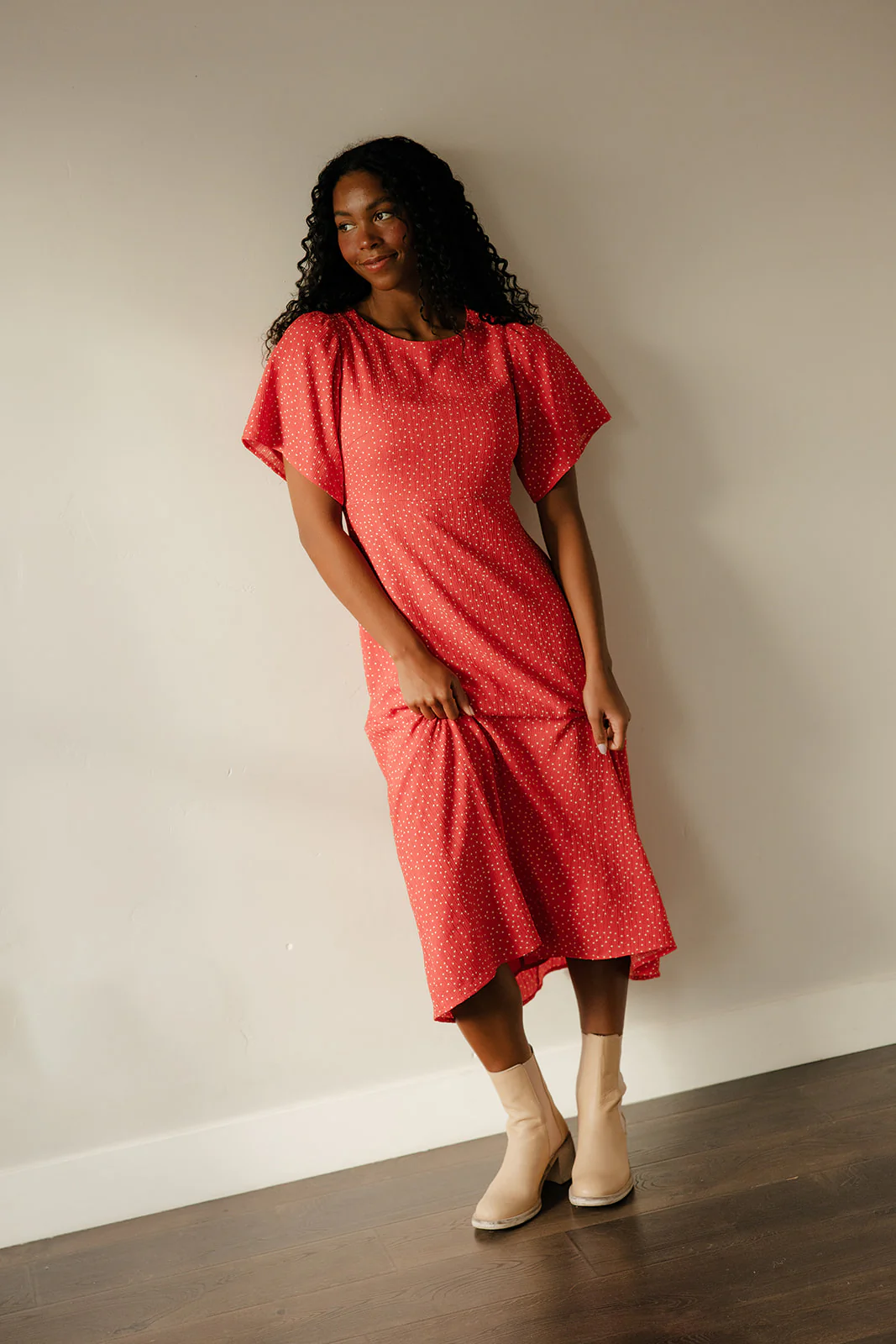 Crimson Hour Midi Dress - Image 8