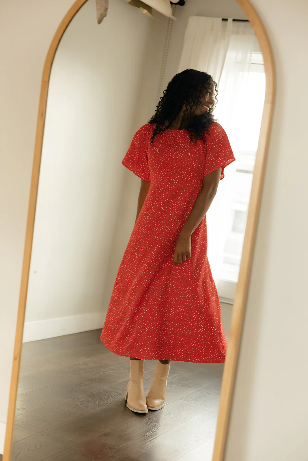 Crimson Hour Midi Dress - Image 9