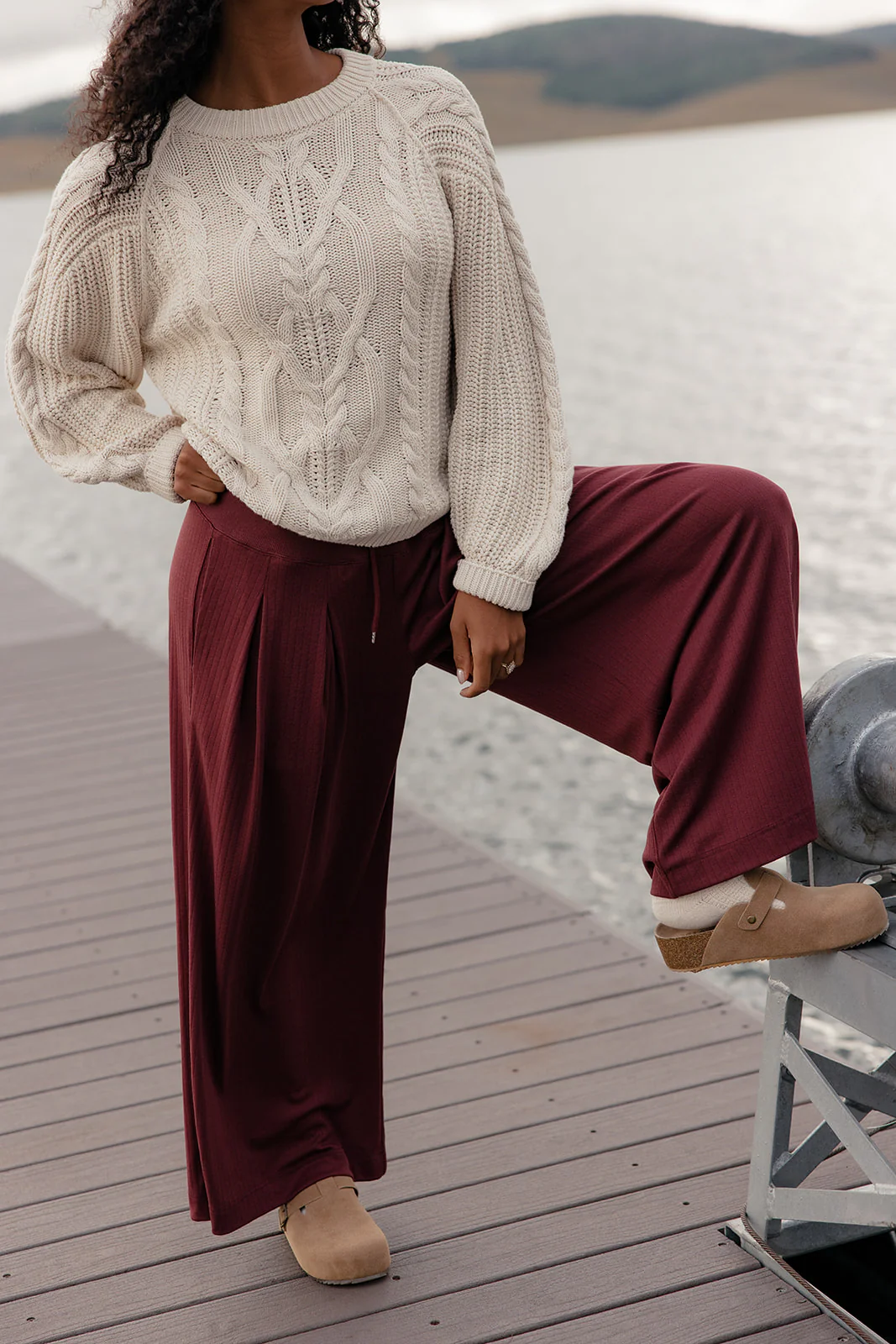 Crimson Whisper Wide Leg Pants - Image 2