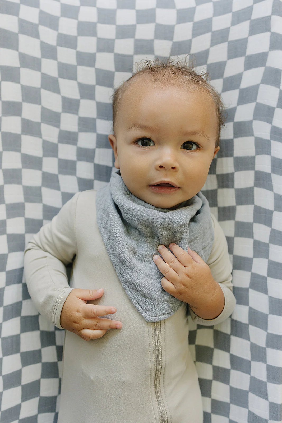 Dusty Blue Muslin Bib - Image 2