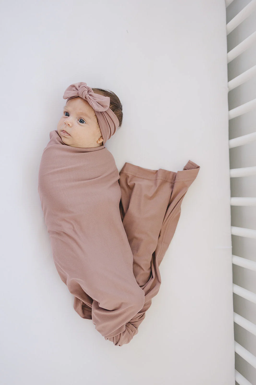 Dusty Rose Bamboo Stretch Swaddle - Image 6
