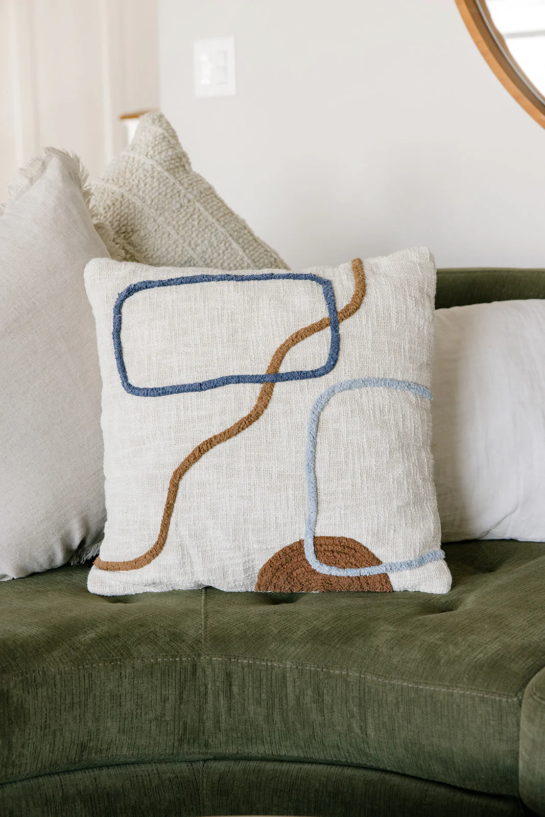 Elliot Embroidered Abstract Pillow - Image 4