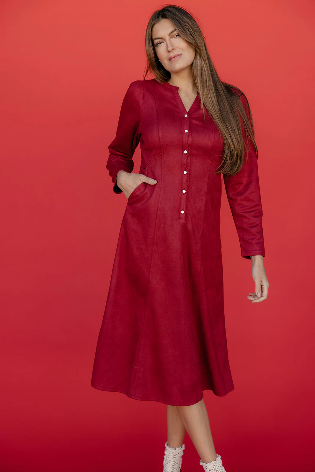 Evelyn Button Dress - Image 3