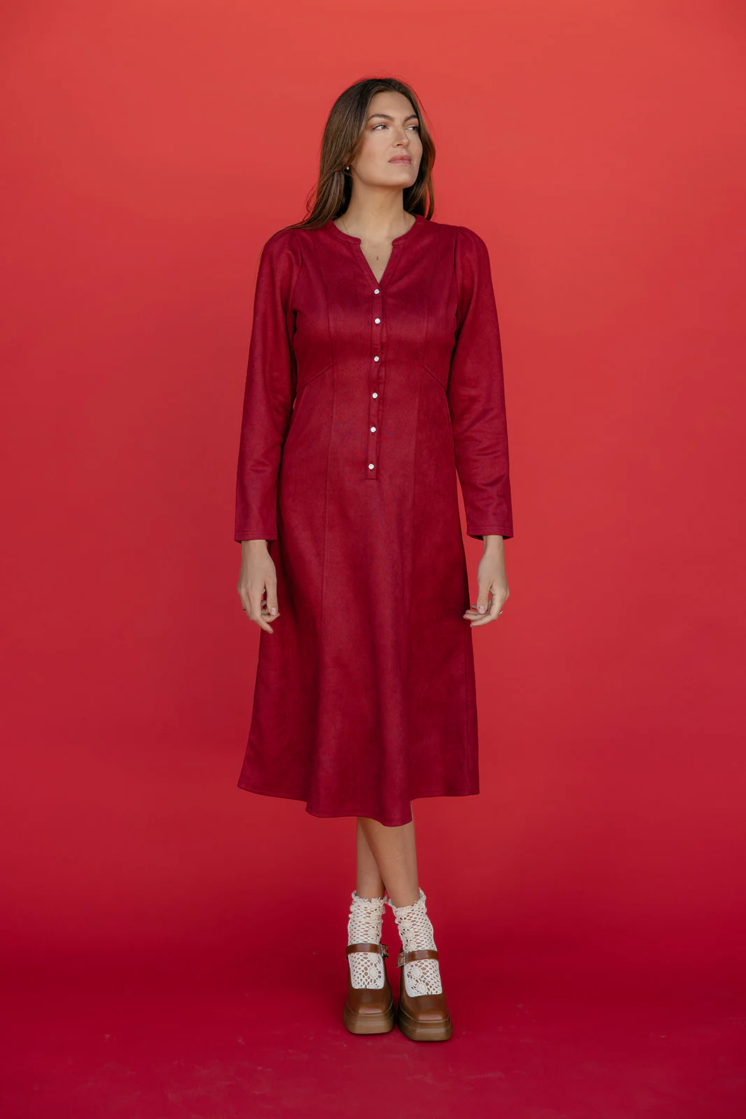 Evelyn Button Dress - Image 4