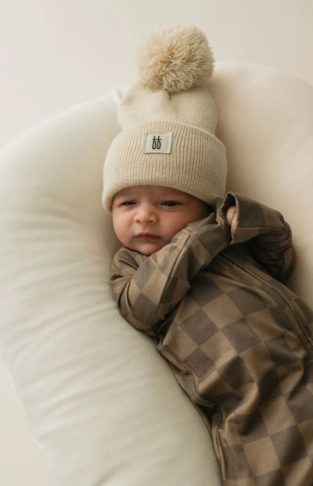 Faded Brown Checkerboard | Bamboo Zip Pajamas - Image 8