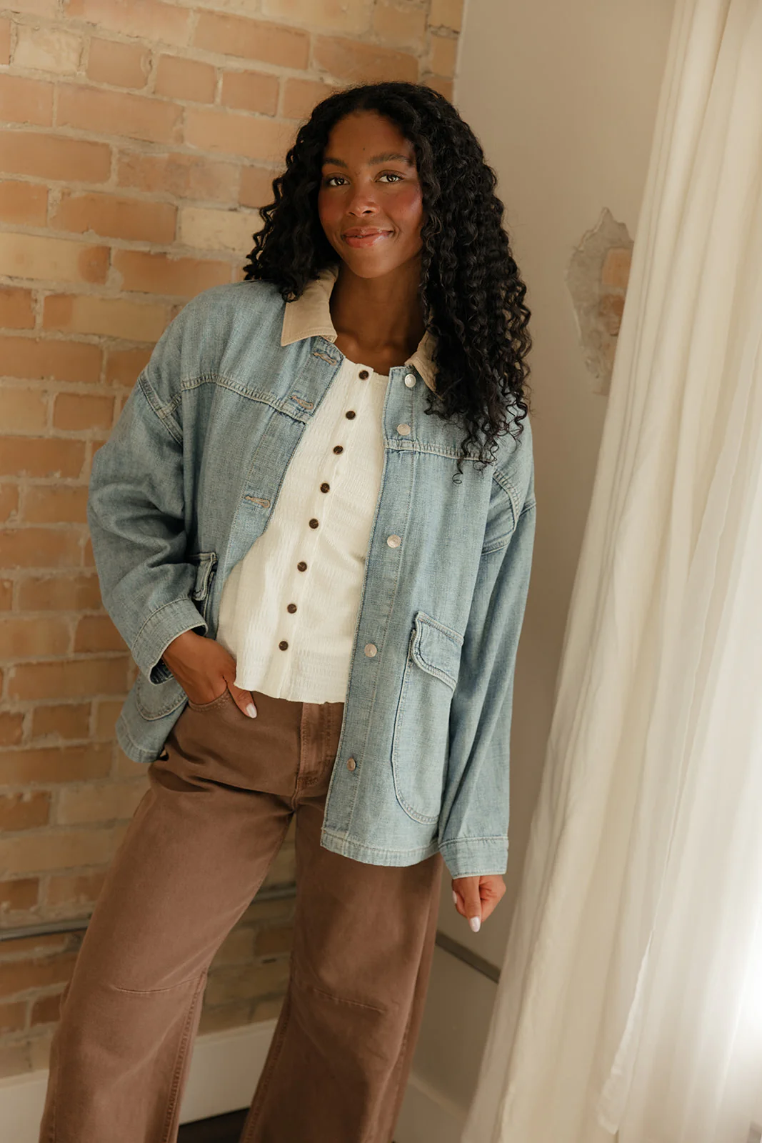 Free People Lemon Denim Jacket - Image 3