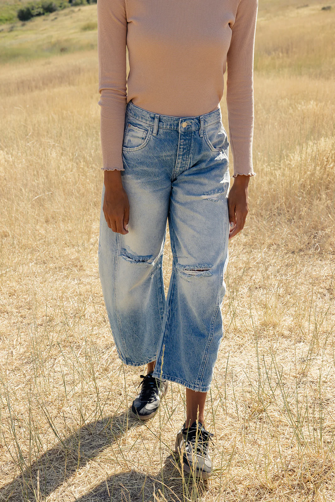 Free People Good Luck Mid Rise Barrel Jeans - Image 31