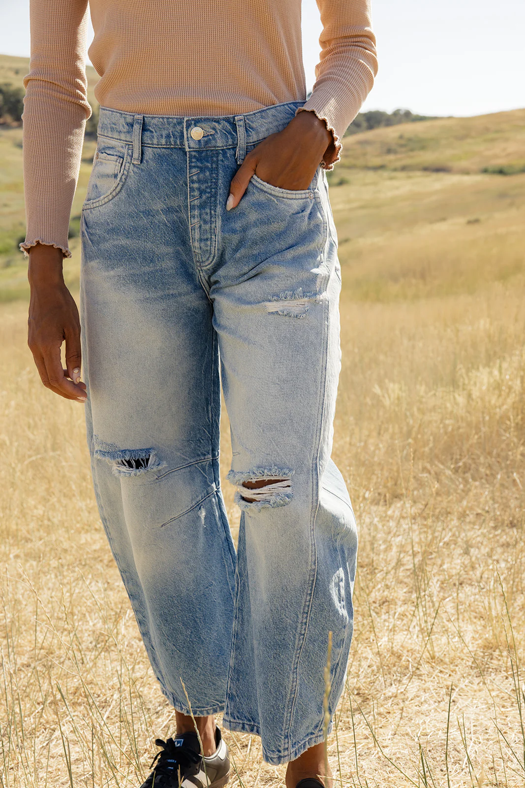 Free People Good Luck Mid Rise Barrel Jeans - Image 33