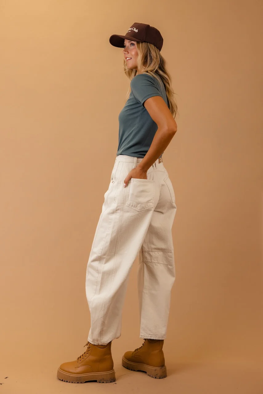 Free People Good Luck Mid Rise Barrel Jeans - Image 42