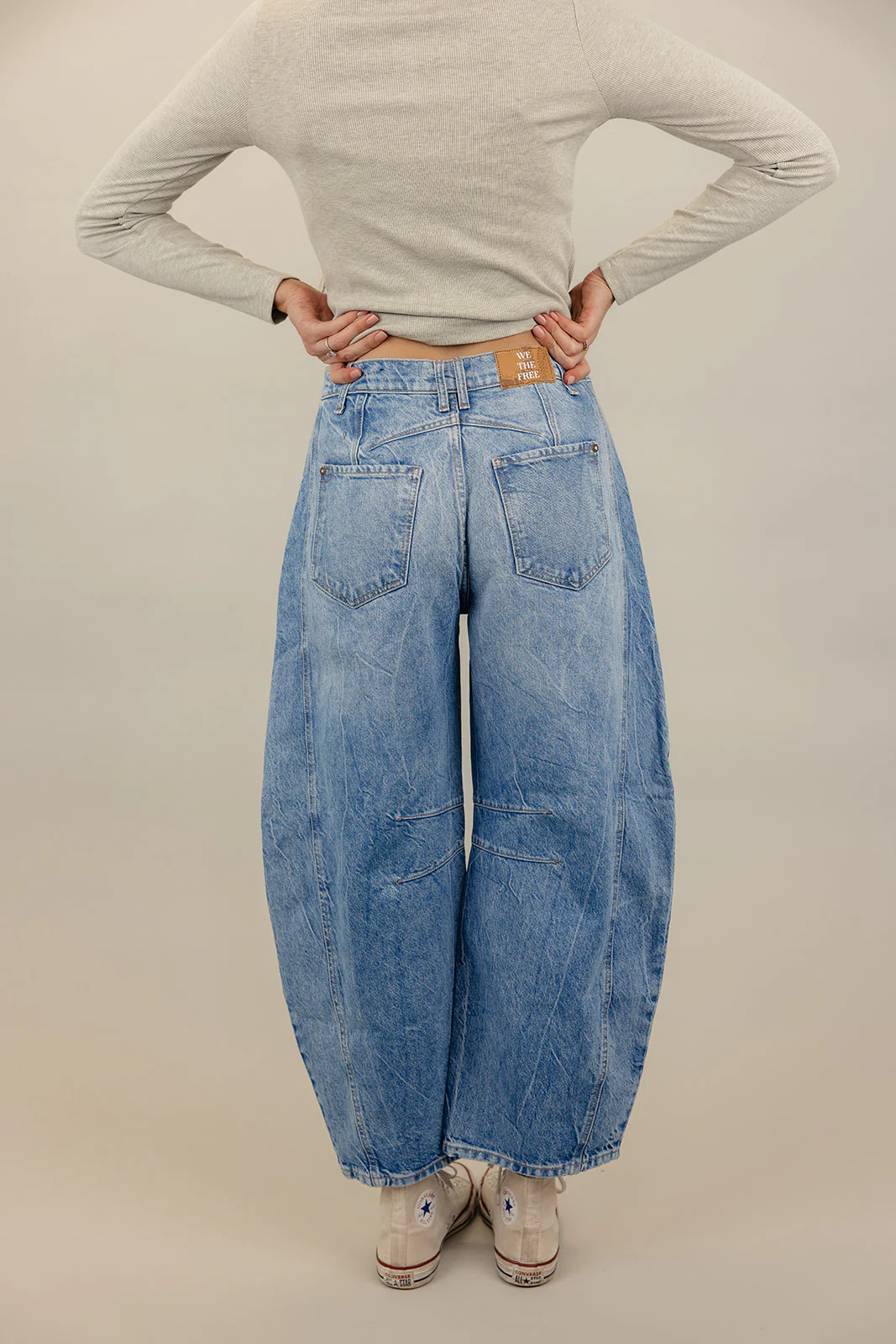 Free People Good Luck Mid Rise Barrel Jeans - Image 46