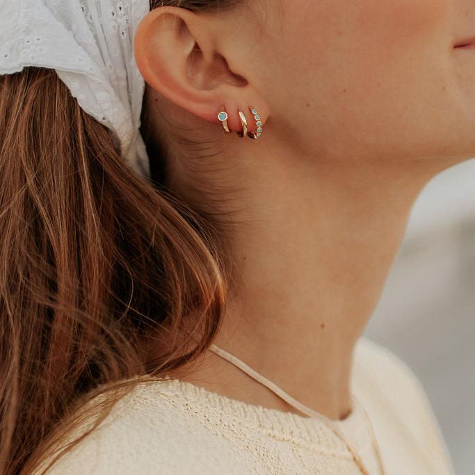 Gaby Turquoise Hoops - Image 6