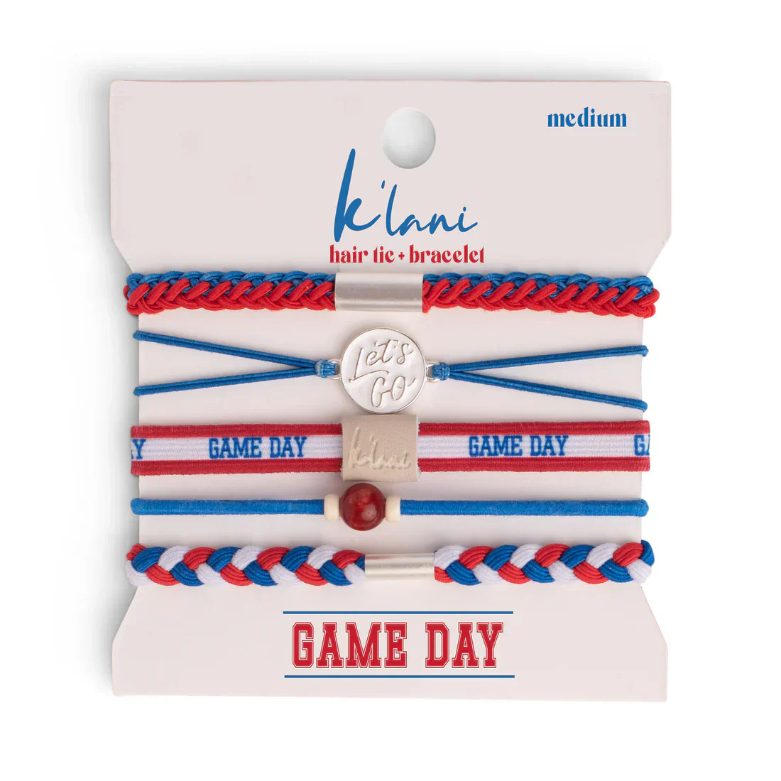 Game Day Red Blue White - Hair Tie Bracelet