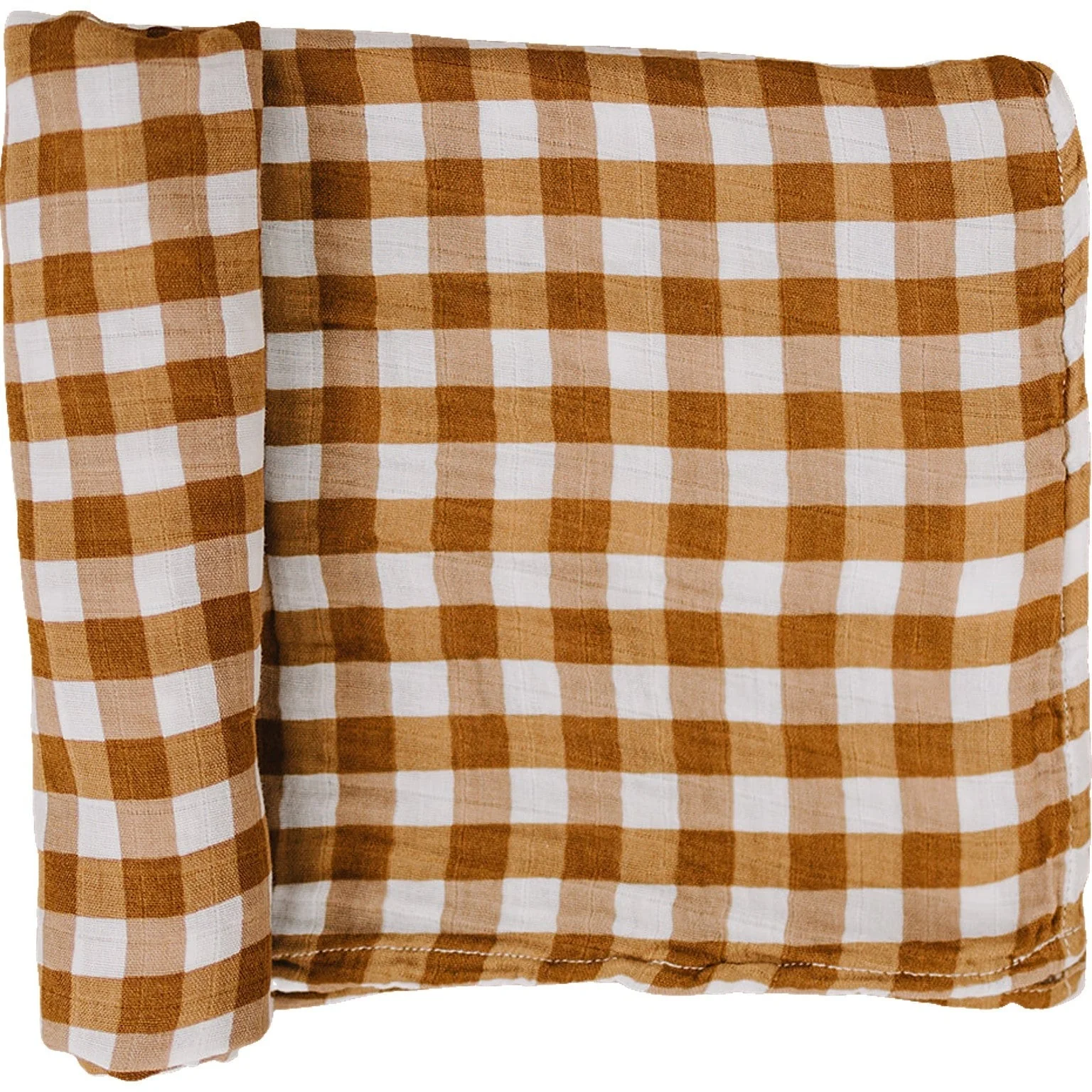 Gingham Muslin Swaddle Blanket - Image 4