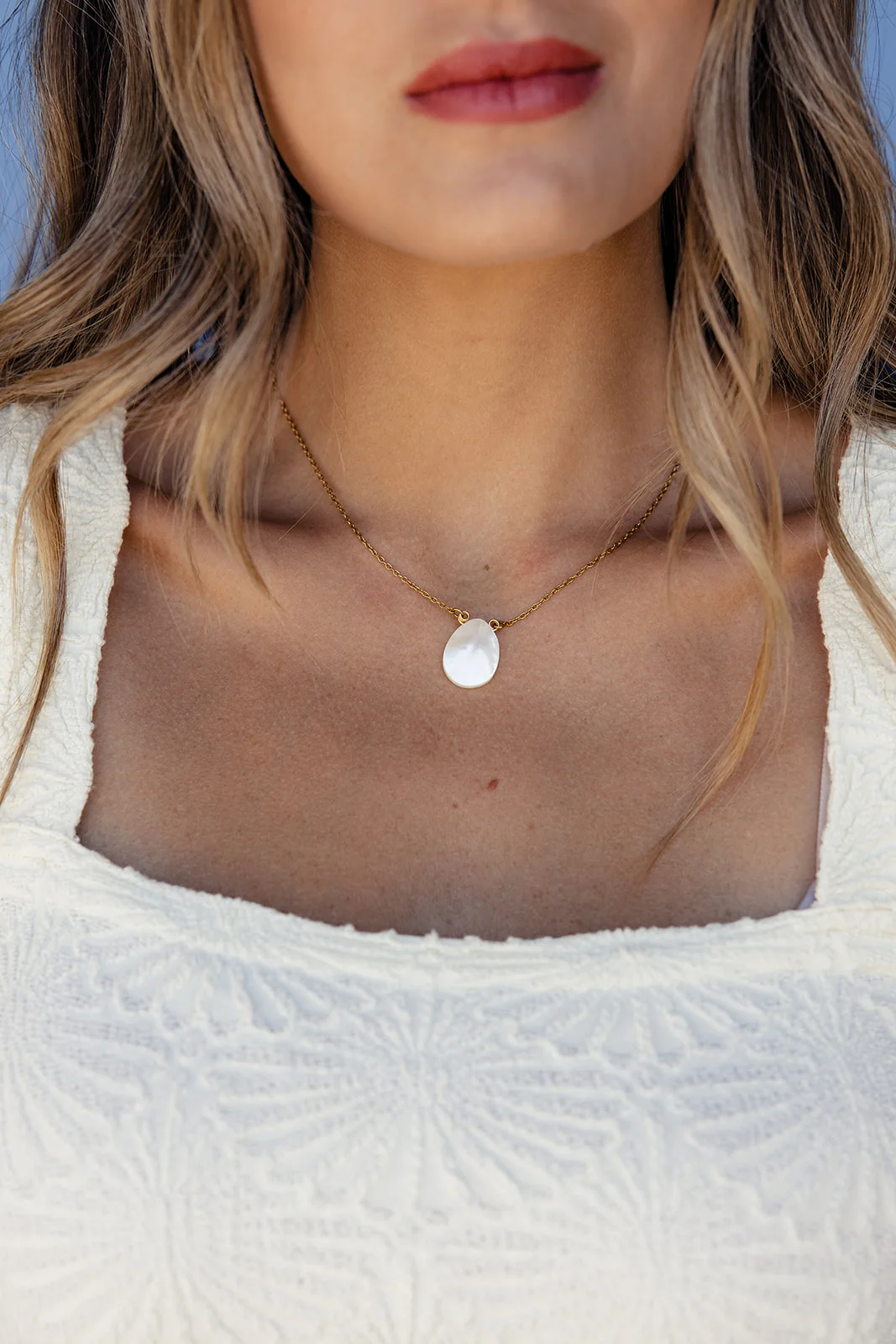Gold Chain + Pearl Shell Droplet - Image 3