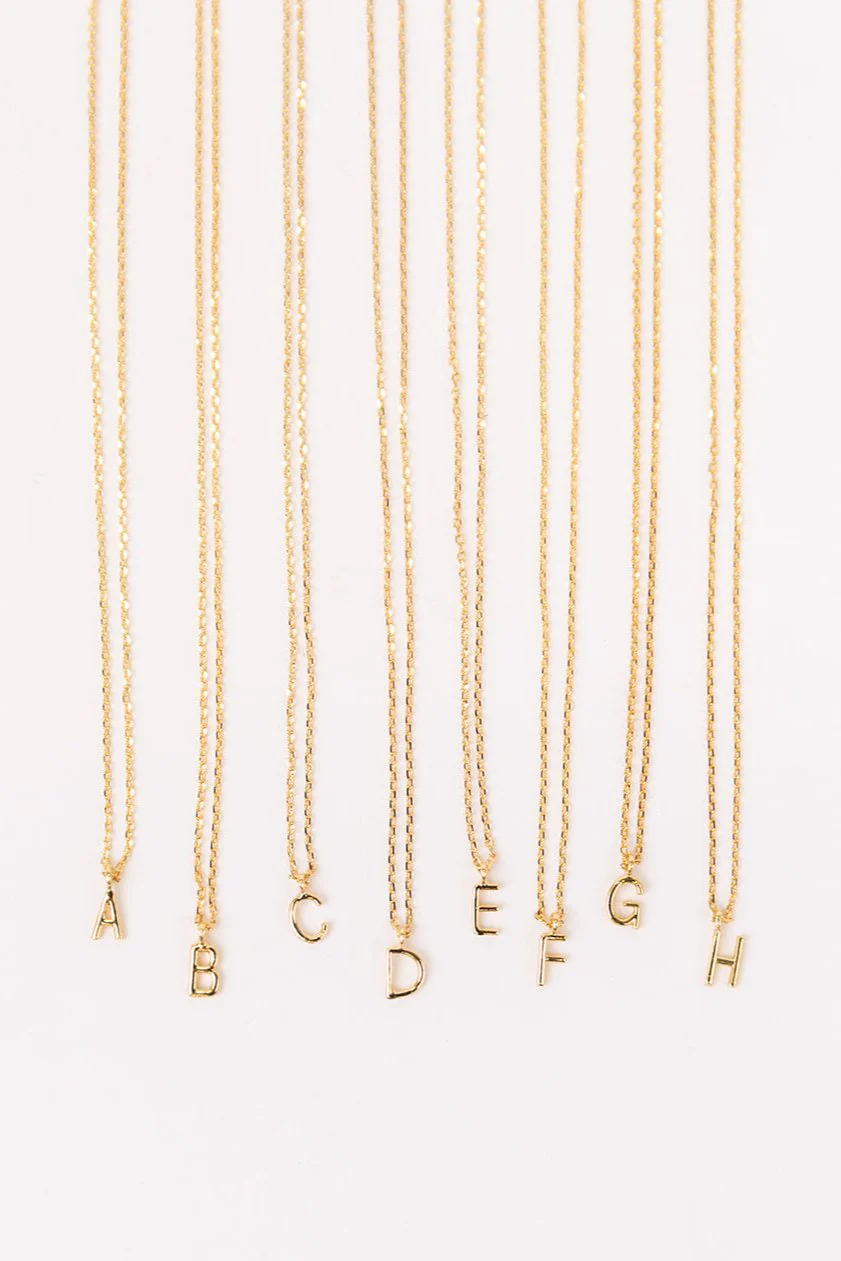 Gold Mini Letter Initial Necklace - Image 5