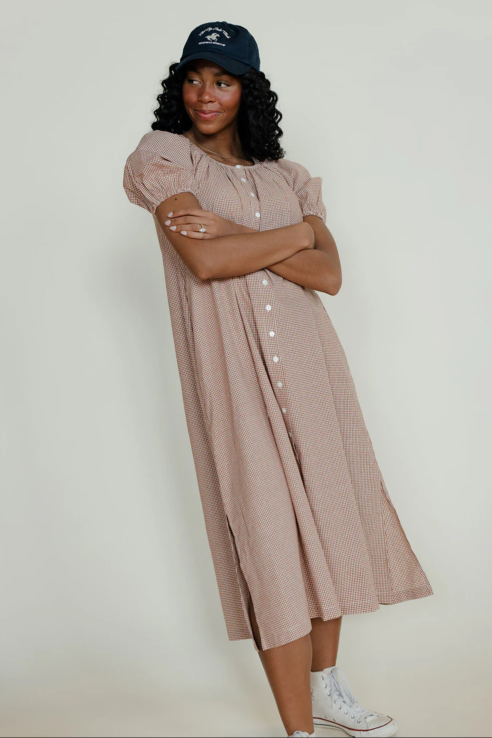 Golden Days Gingham Dress - Image 3
