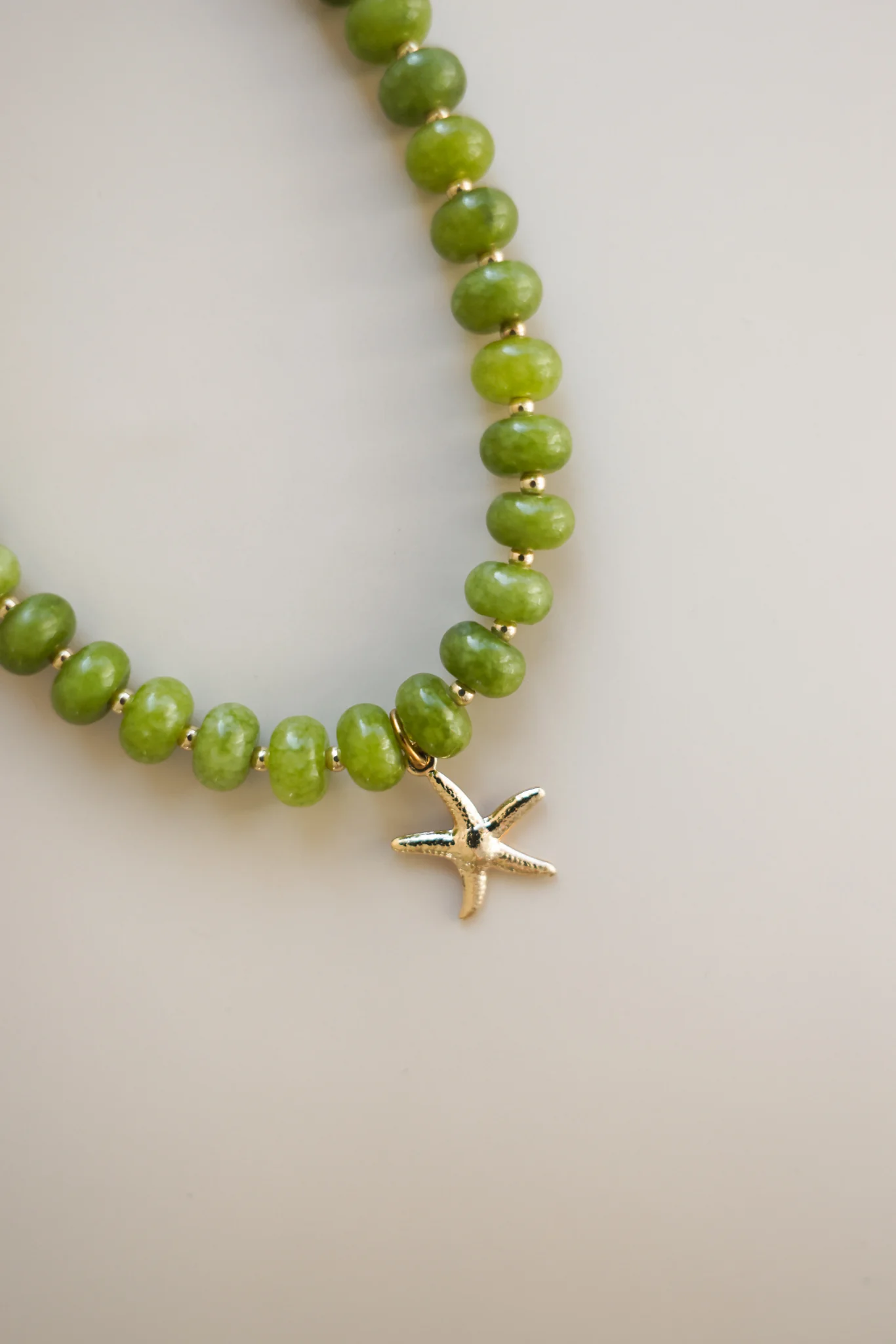 Green Jade Necklace + Starfish Pendant - Image 9