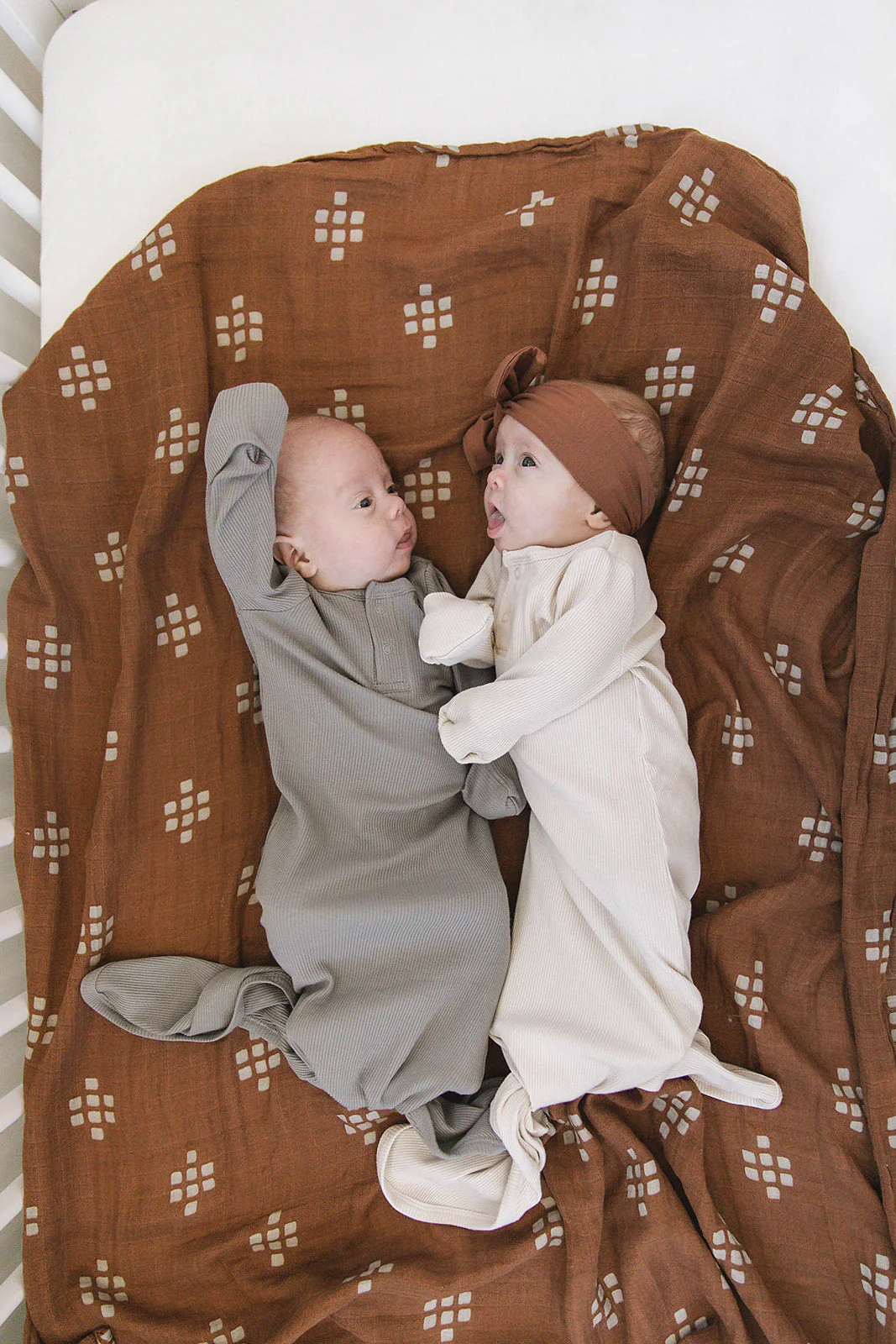 Grey Organic Cotton Ribbed Knot Gown - Image 4