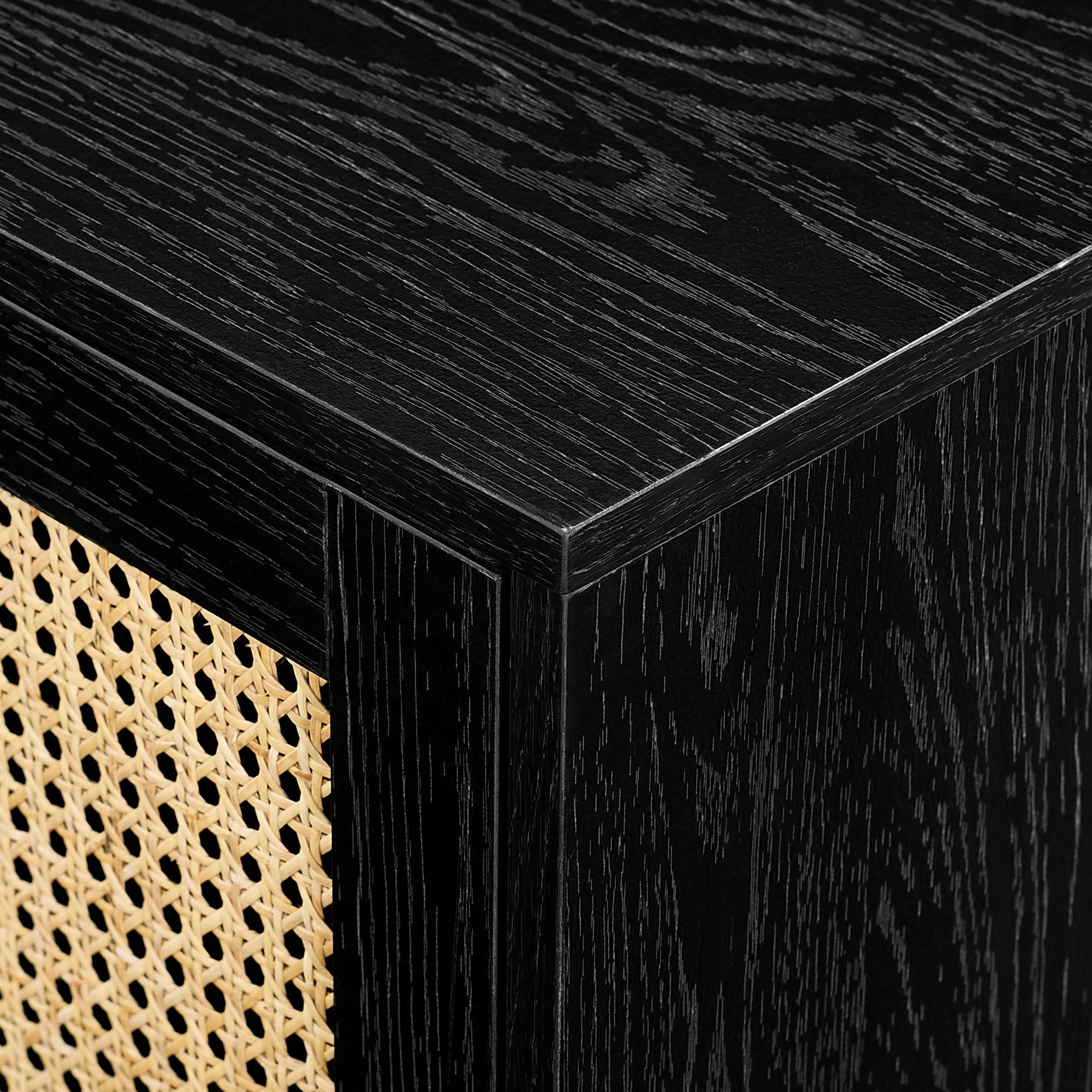 Hamkke Boho 2-Door Faux Rattan TV Stand - Image 12