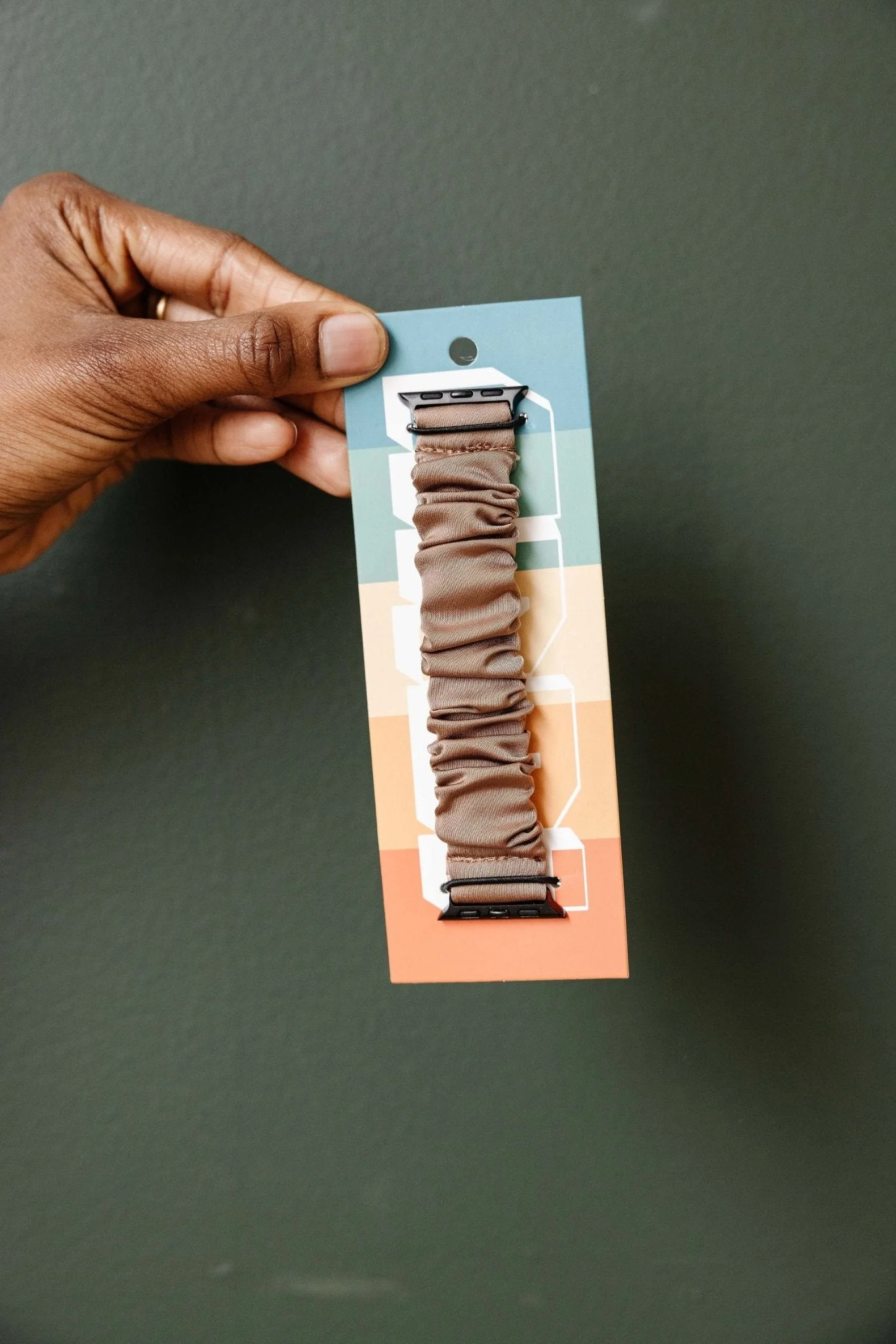 Hazelnut Luxe Scrunchie Band Compatible with Apple Watch - Image 3