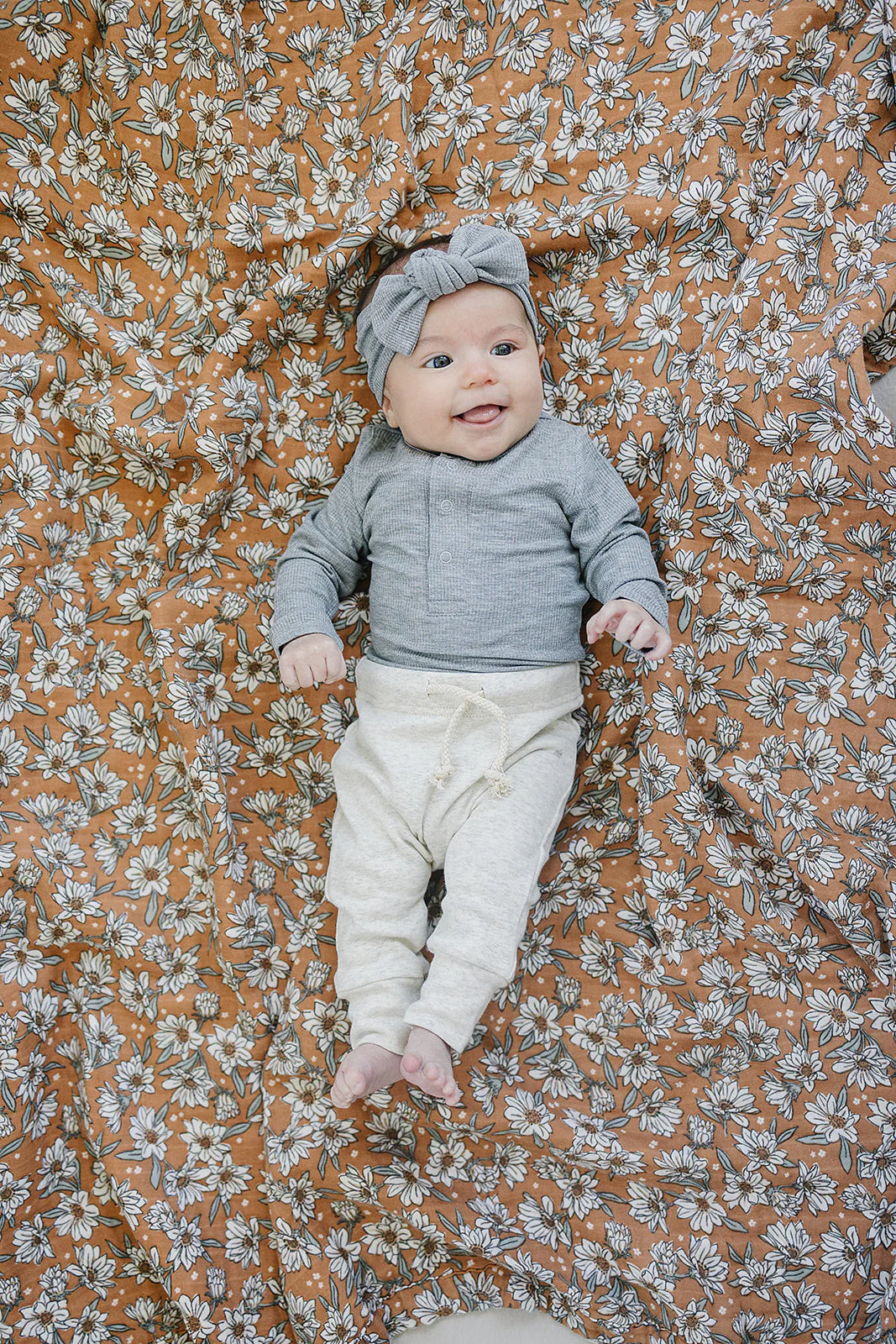 Heather Grey Bamboo Snap Long Sleeve Ribbed Bodysuit - Image 3