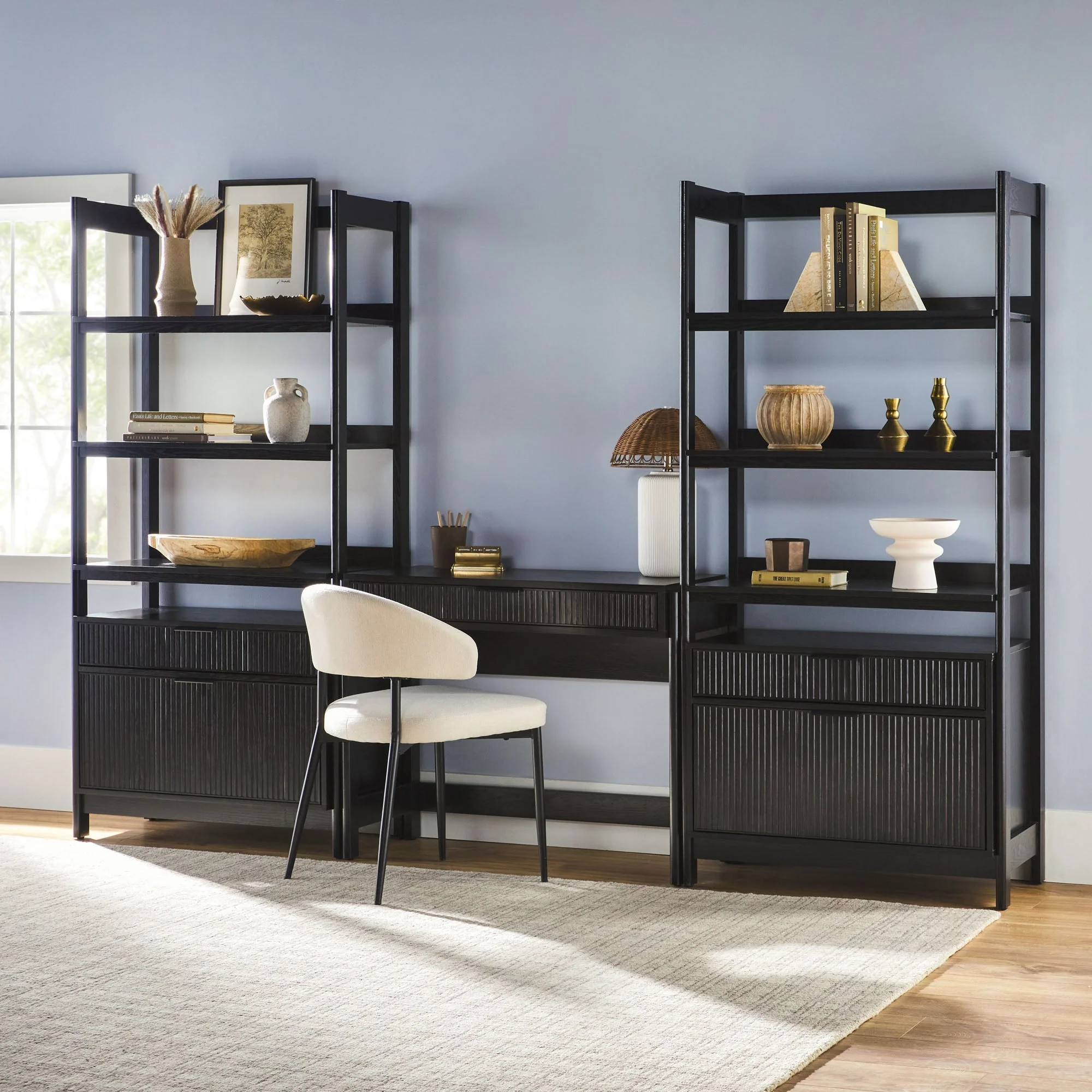 Holmes Modern Scandinavian Reeded Writing Desk - Image 14