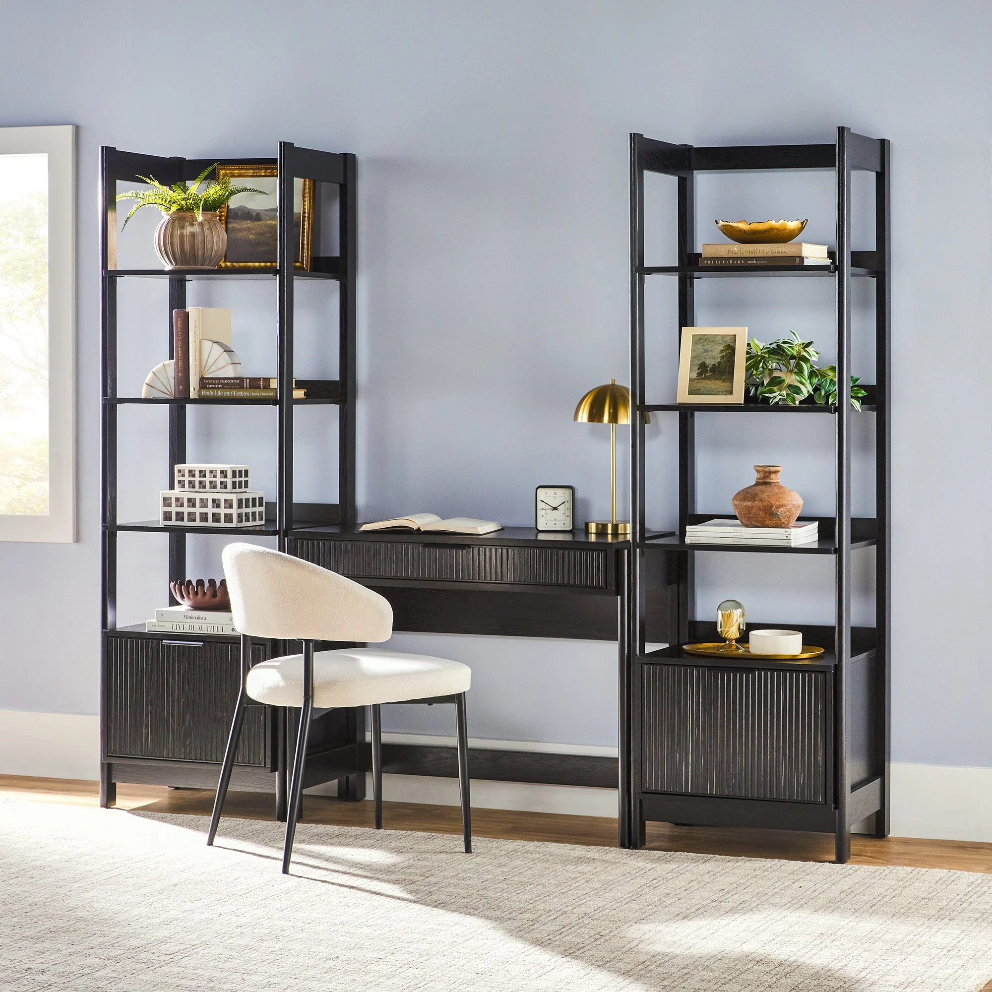 Holmes Modern Scandinavian Reeded Writing Desk - Image 16