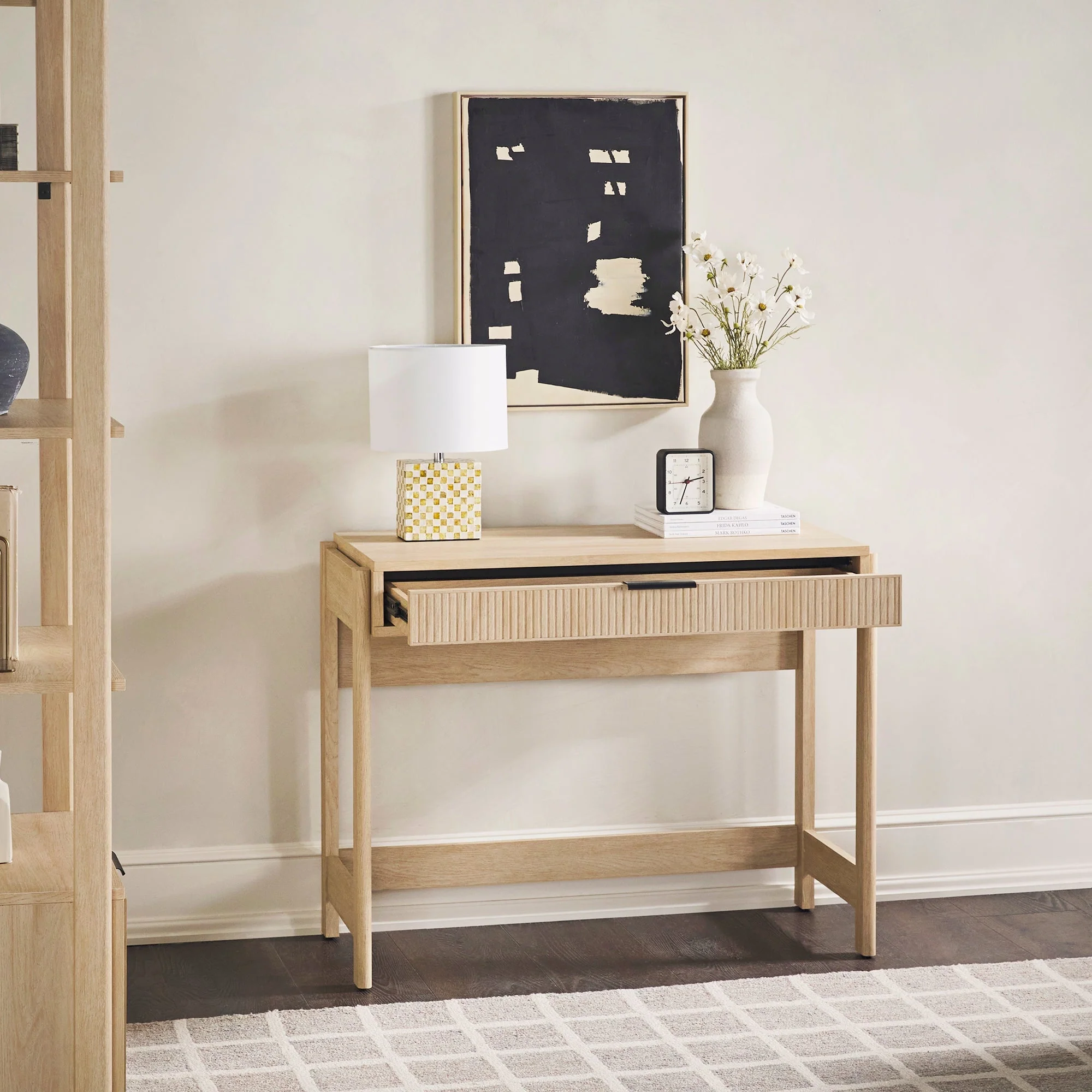 Holmes Modern Scandinavian Reeded Writing Desk - Image 3