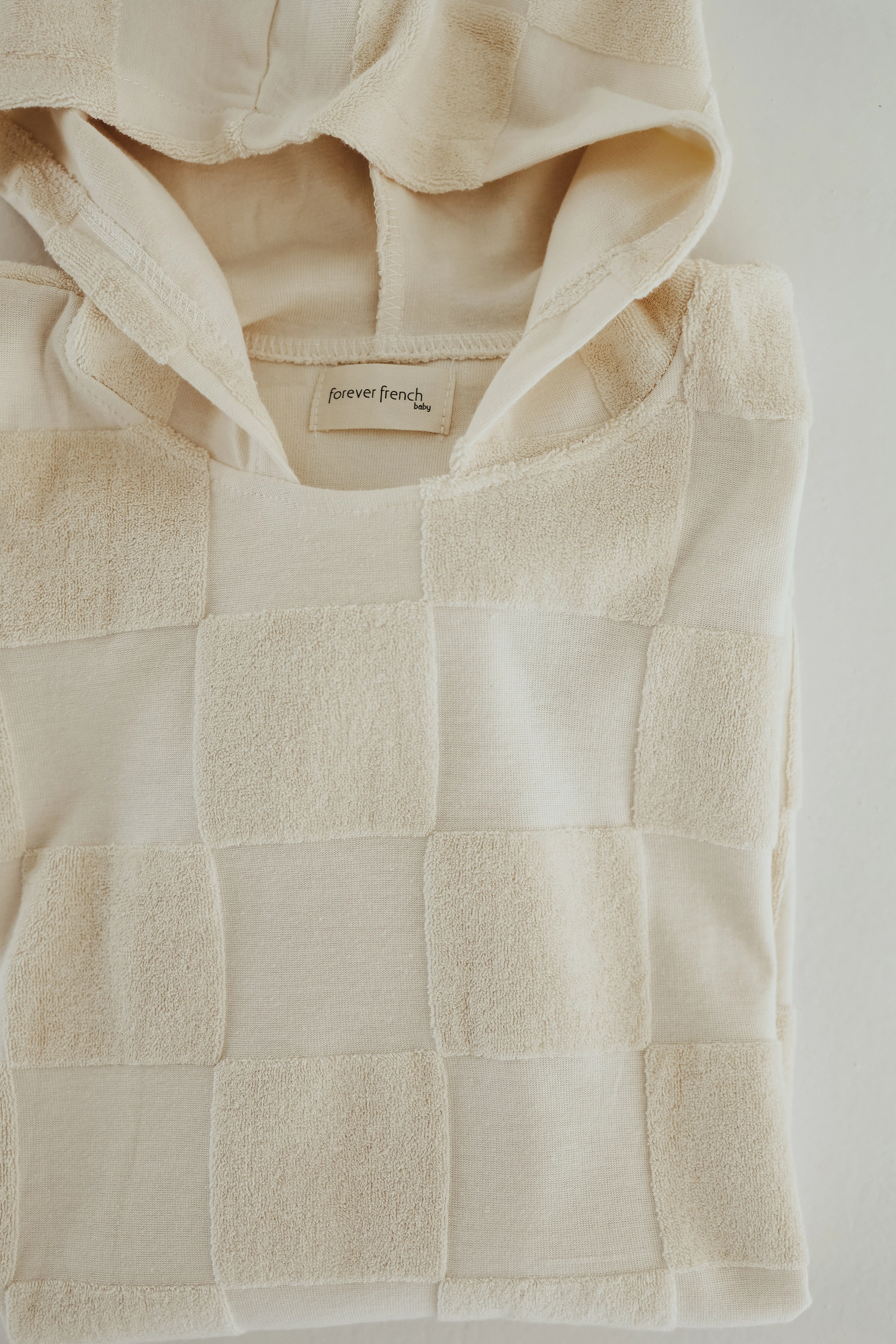 Hooded Towel | Cream Checkerboard - Image 2