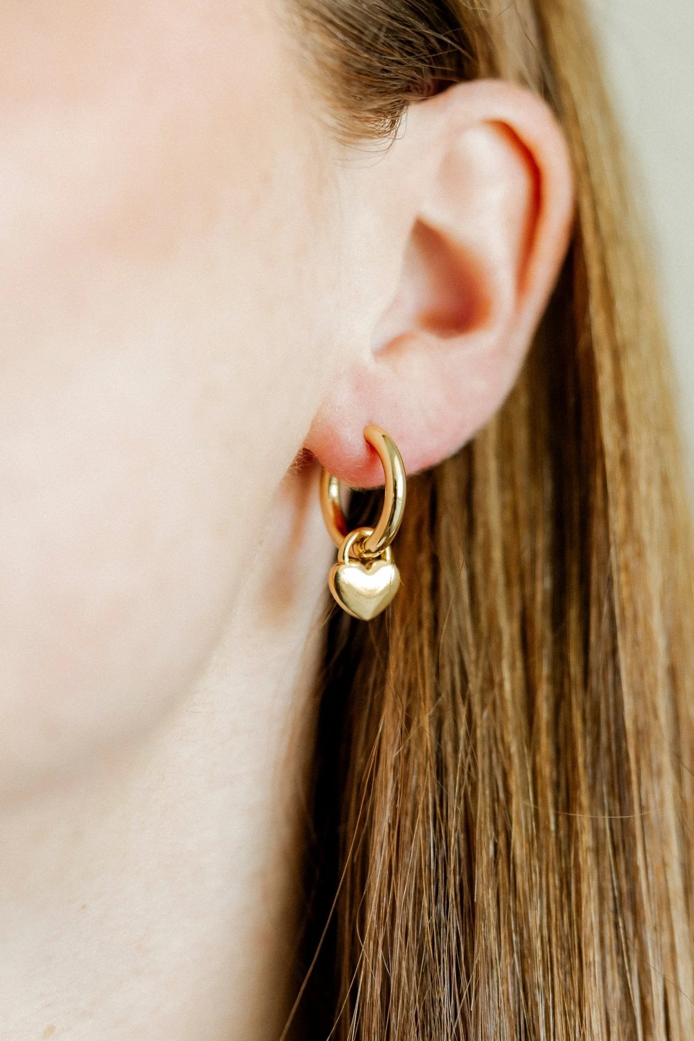 Huggie Charm Earrings - Dakota Heart - Image 2
